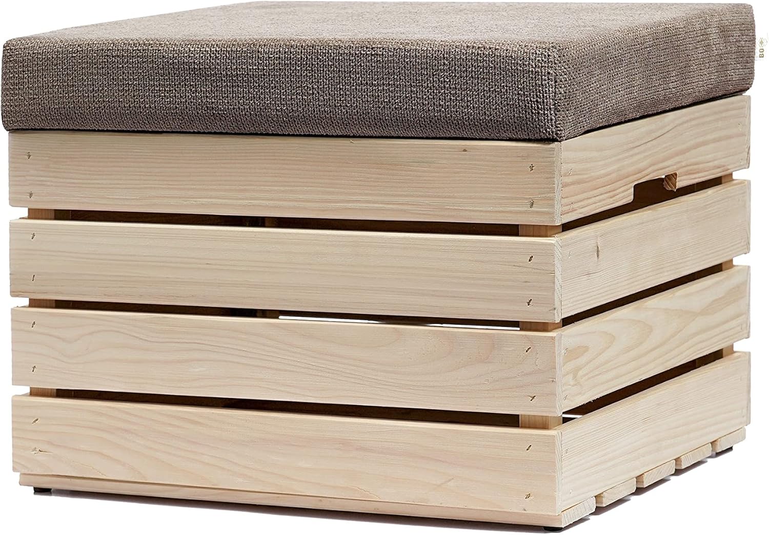 GrandBox Sitzhocker aus Holz 37x40x50 Polster, Sitztruhe Hocker mit