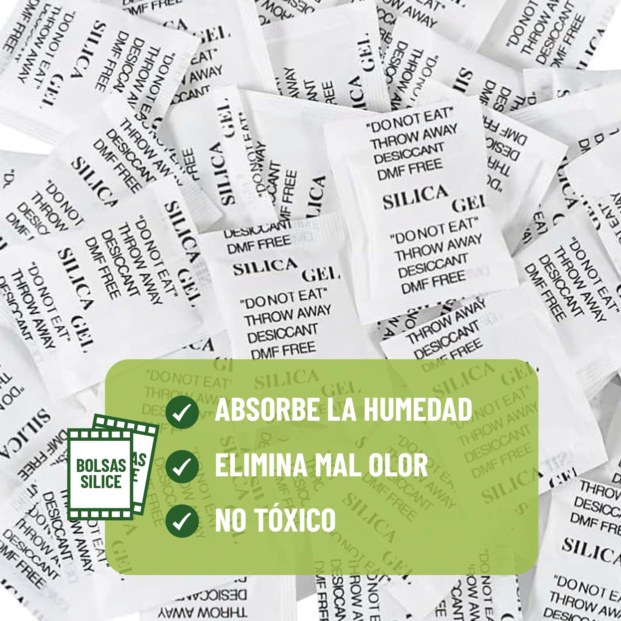 CONTROL GARDEN 200 Bolsas Antihumedad de 1gr de Gel de Silice | Bolsitas Eliminan Humedad y Malos Olores | Sobres Desecantes No Tóxico | Deshumidificador Natural