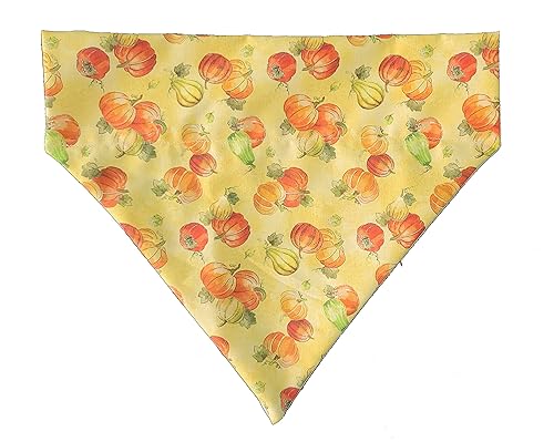 Miniatura 1 de Fall Pumpkins Over the Collar Dog Bandana That Slips onto Their Existing Collar Size (Large)