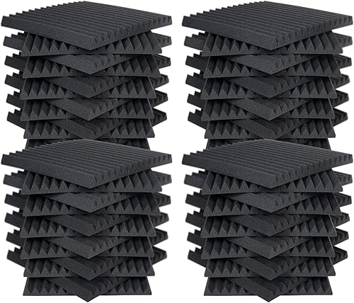 AK TRADING CO. Paneles acústicos altos para estudio de espuma insonorizante, 12 pulgadas de largo x 12 pulgadas de ancho x 1 pulgadas de alto,