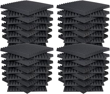 AK TRADING CO. High Acoustic Panels Studio Soundproofing Foam Wedge Tiles 12"L x 12"W x 1"H - Pack of 48 Tiles