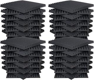 AK TRADING CO. High Acoustic Panels Studio Soundproofing Foam Wedge Tiles 12"L x 12"W x 1"H - Pack of 48 Tiles