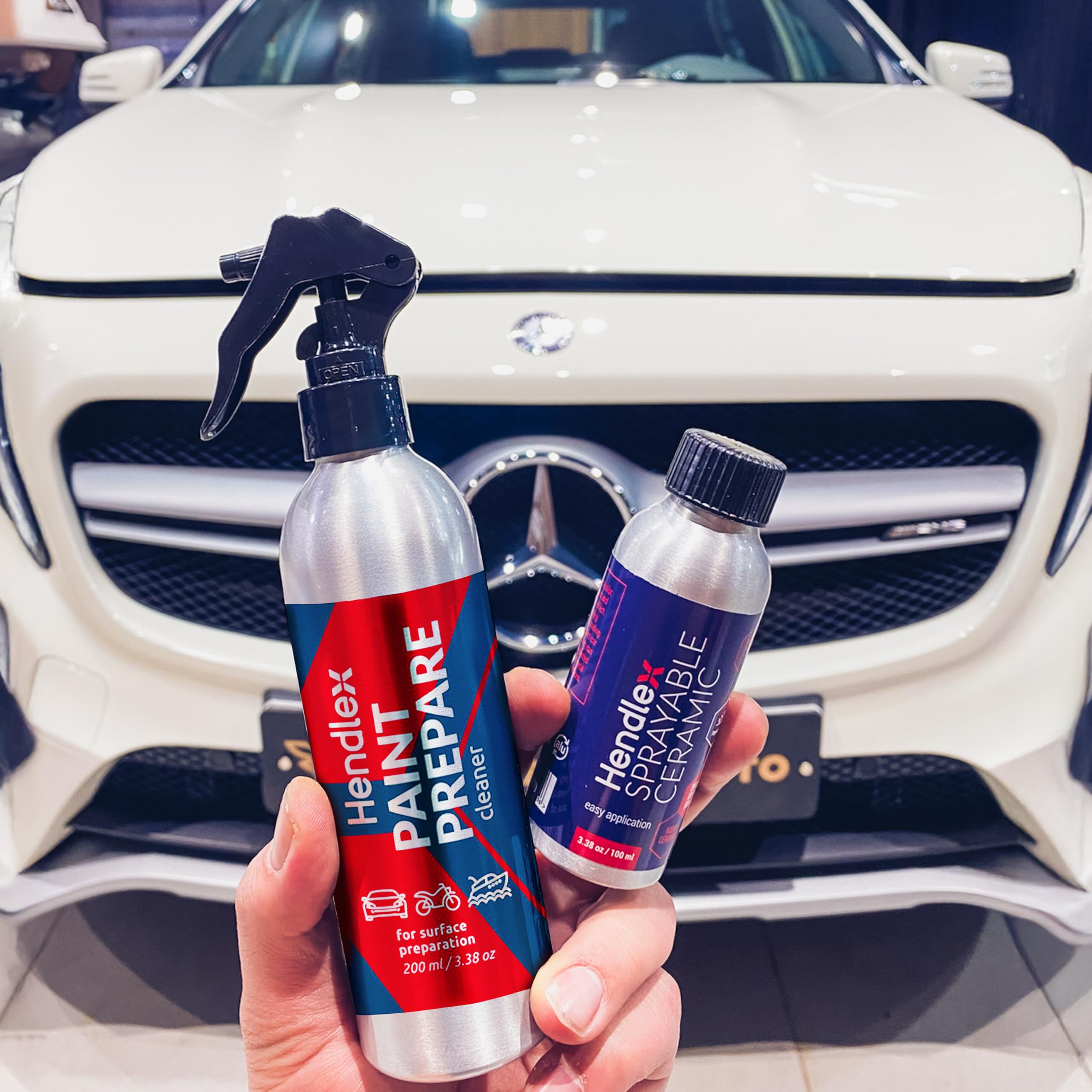 Nano Keramikspray 200 ml mit Mikrofasertuch und Vorbereitung der Lackierung – Set für Keramik Auto – Nano Shield bis zu 1 Jahr Schutz Hendlex
