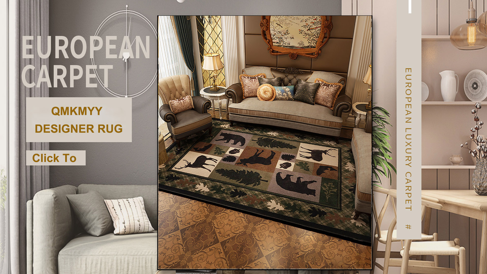 Tapete decorativo rustico estilo cabana 3'x5' miniatura 7