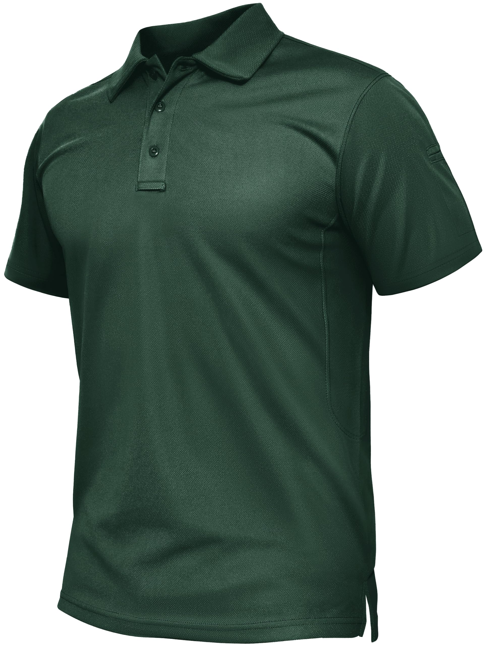 TACVASEN Mens Polo Shirt Short Sleeve Tactical Performance Collared Work Golf Shirts Dry Fit Pique Polos for Summer