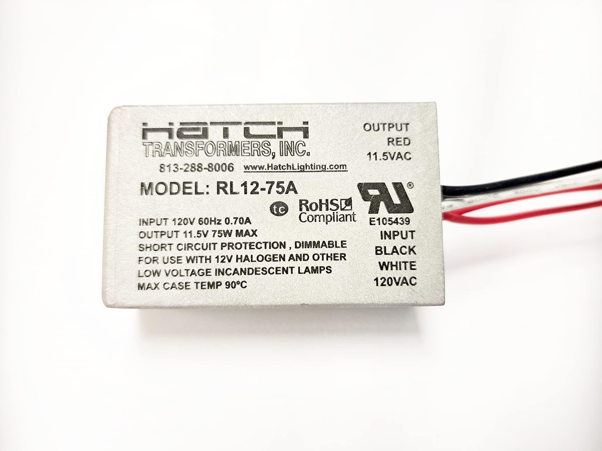 LighTech LET-75-BF Electrical Transformer, 12V 75W Electronic Dimmable ...