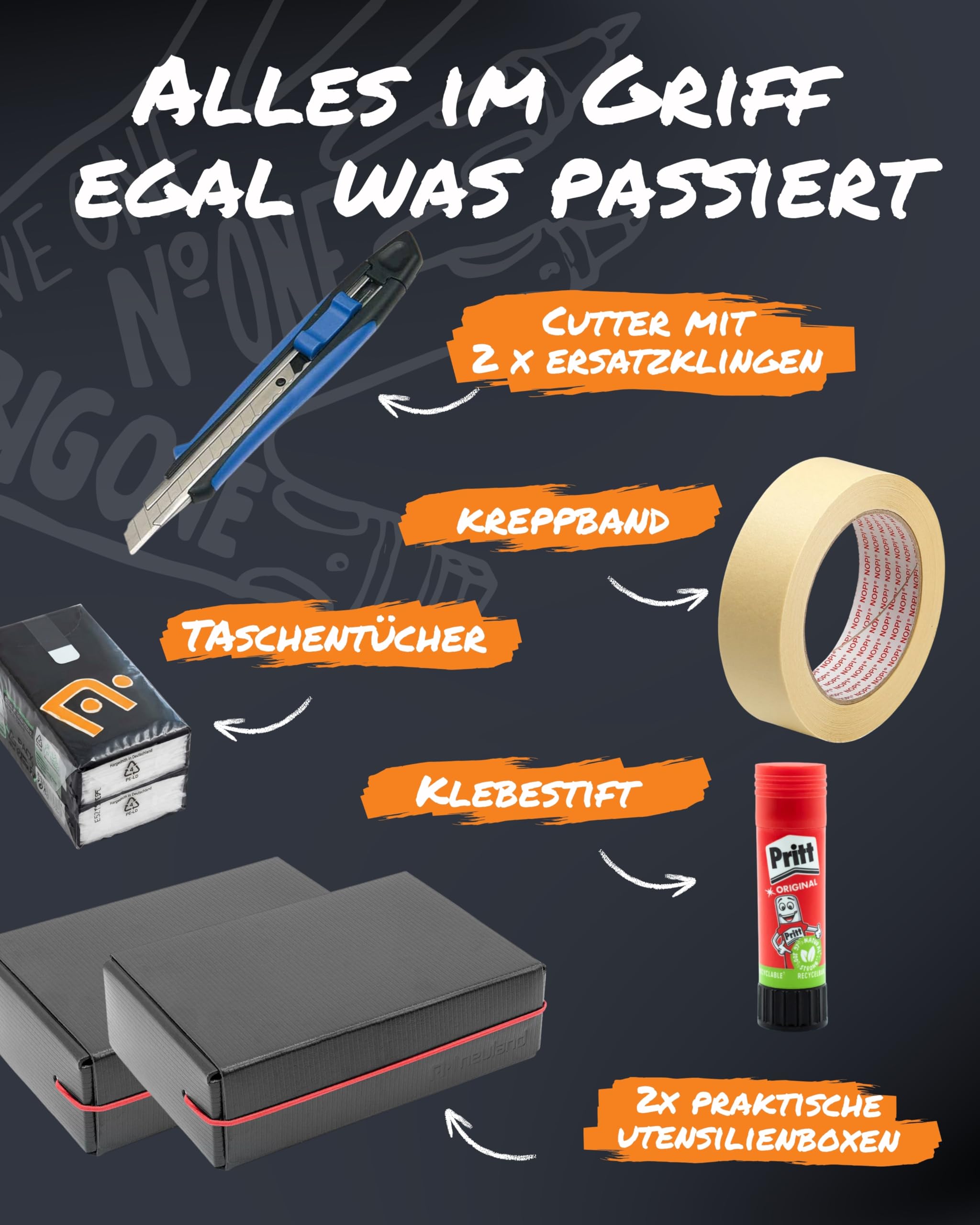 Neuland WorkshopKoffer Novario® XL Pin-It Basic I Moderationskoffer mit Inhalt I 1250 Moderationskarten, 24 Flipchart Markern & Aufbewahrungsboxen I Koffer inkl. Flipchart Zubehör