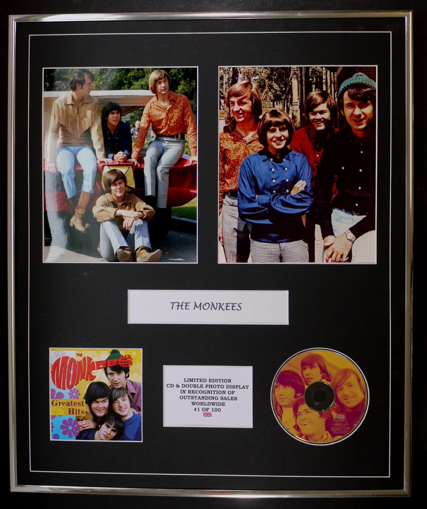 Cd & Double Photo Display Silver The Monkees/Cd & Double Photo Display/Ltd. Edition/Coa/Greatest Hits