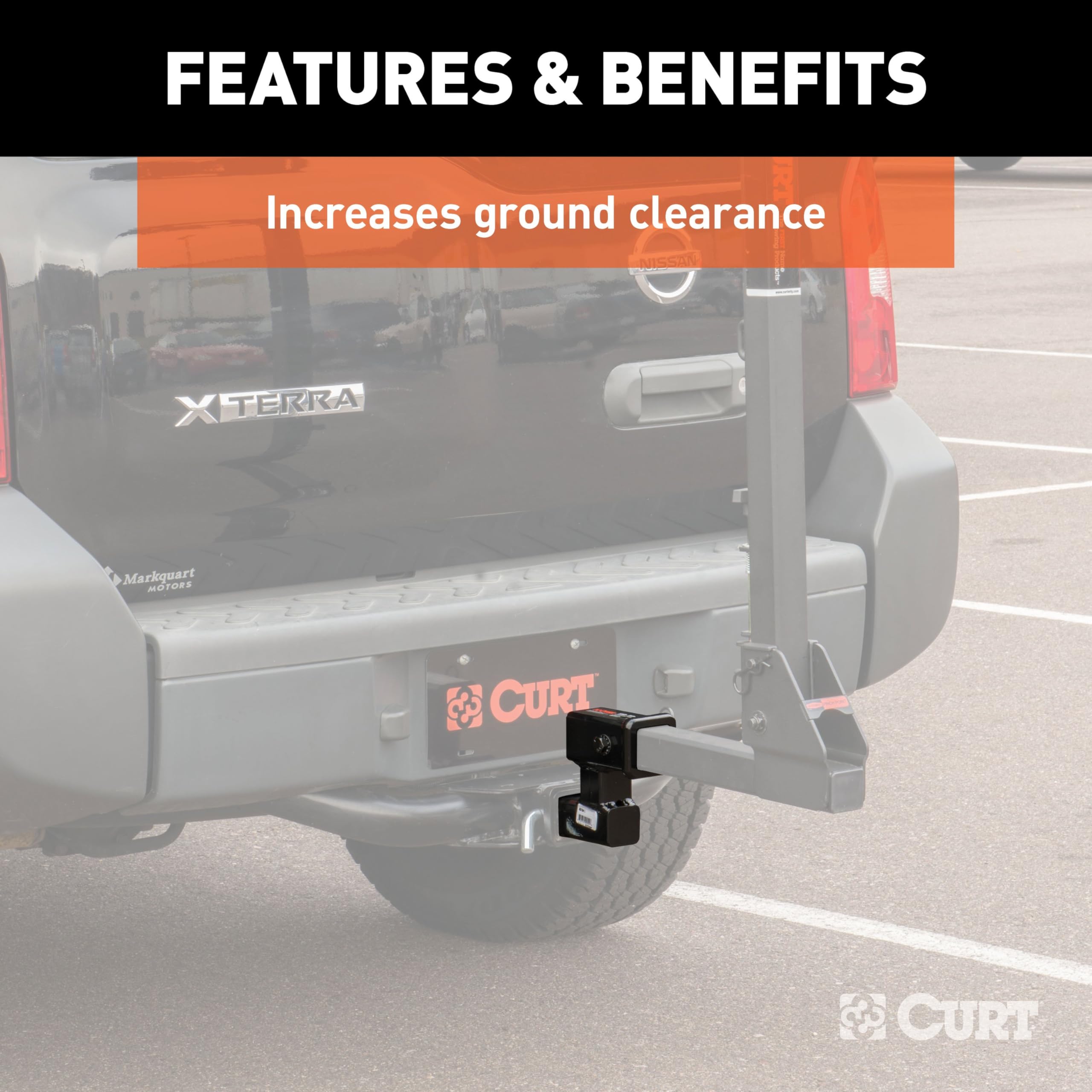 Amazon.com: CURT 45794 Raised Receiver Adapter for 2 Inch Hitch, 4