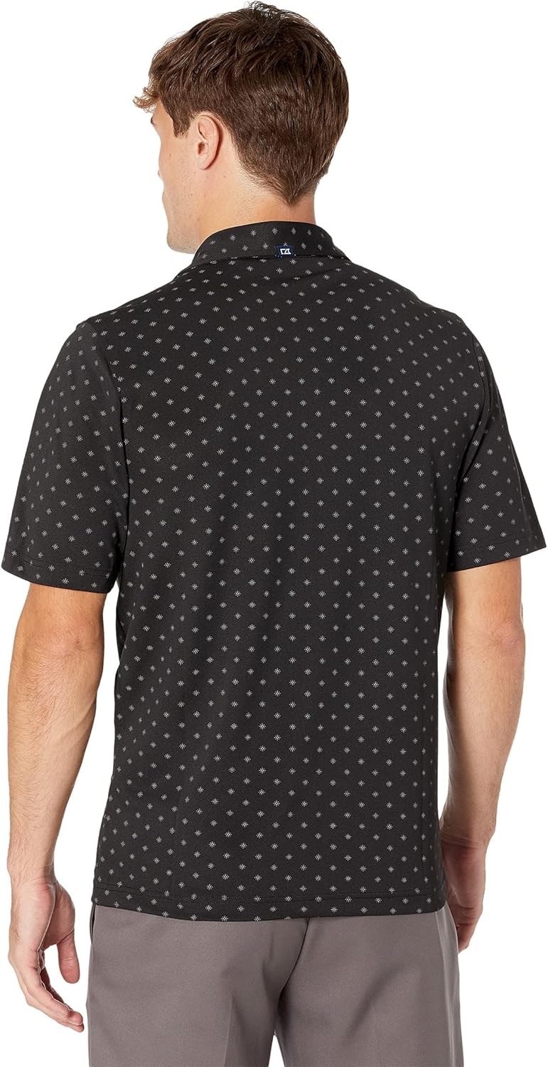 Cutter & Buck Mens Short Sleeve Virtue Eco Pique Tile Print Polo Shirt - Image 2