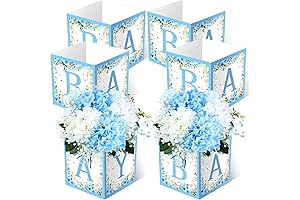 Centros de Mesa Baby Shower Niña con Cajas de Flores