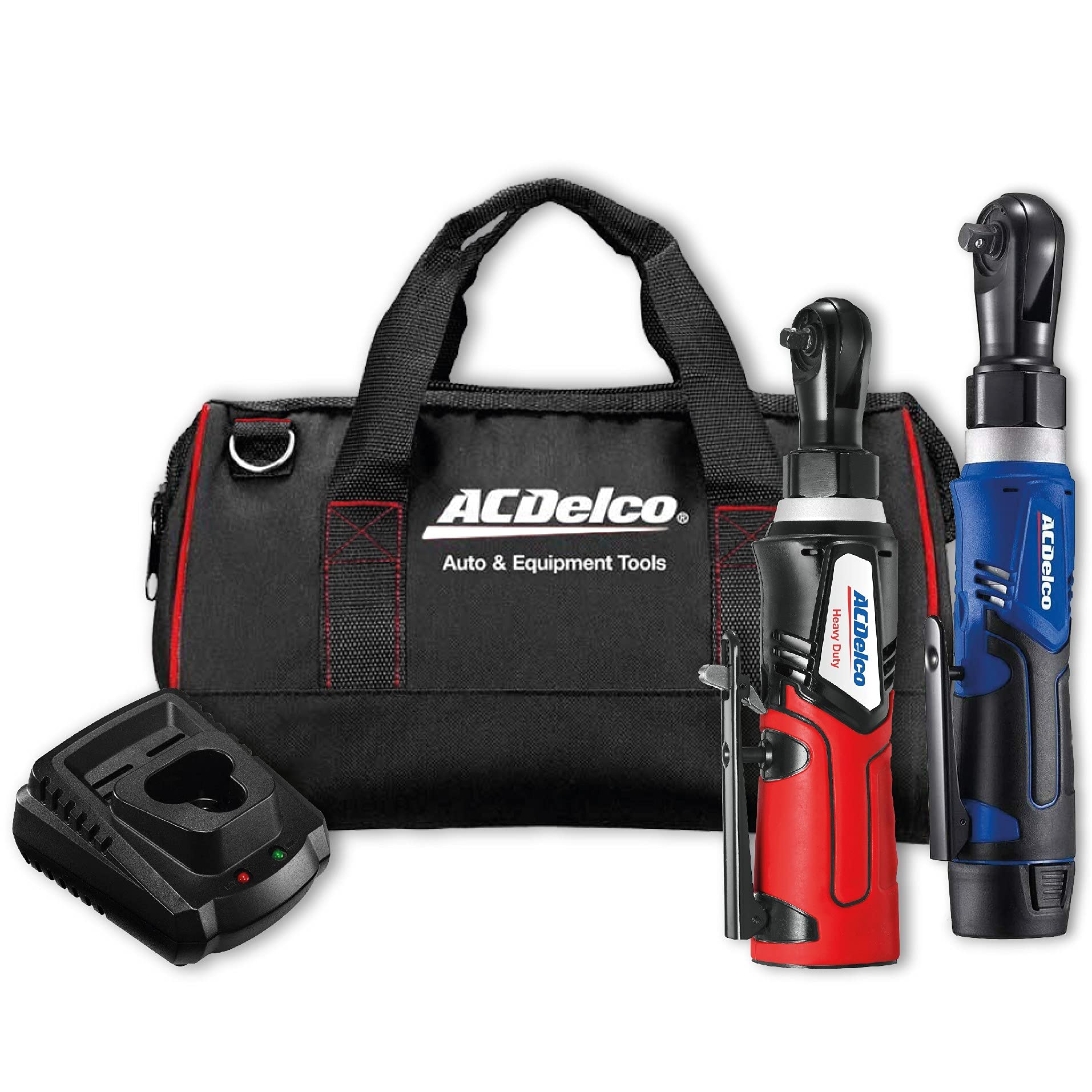 ACDelcoARW1209-K9 G12 Lithium-Ion 12V (10.8V) Electric 3/8" & 1/4" Cordless Ratchet Wrench Power Tool Combo Kit | Tool Set Includes x1 Battery Pack, Charger & Canvas Bag