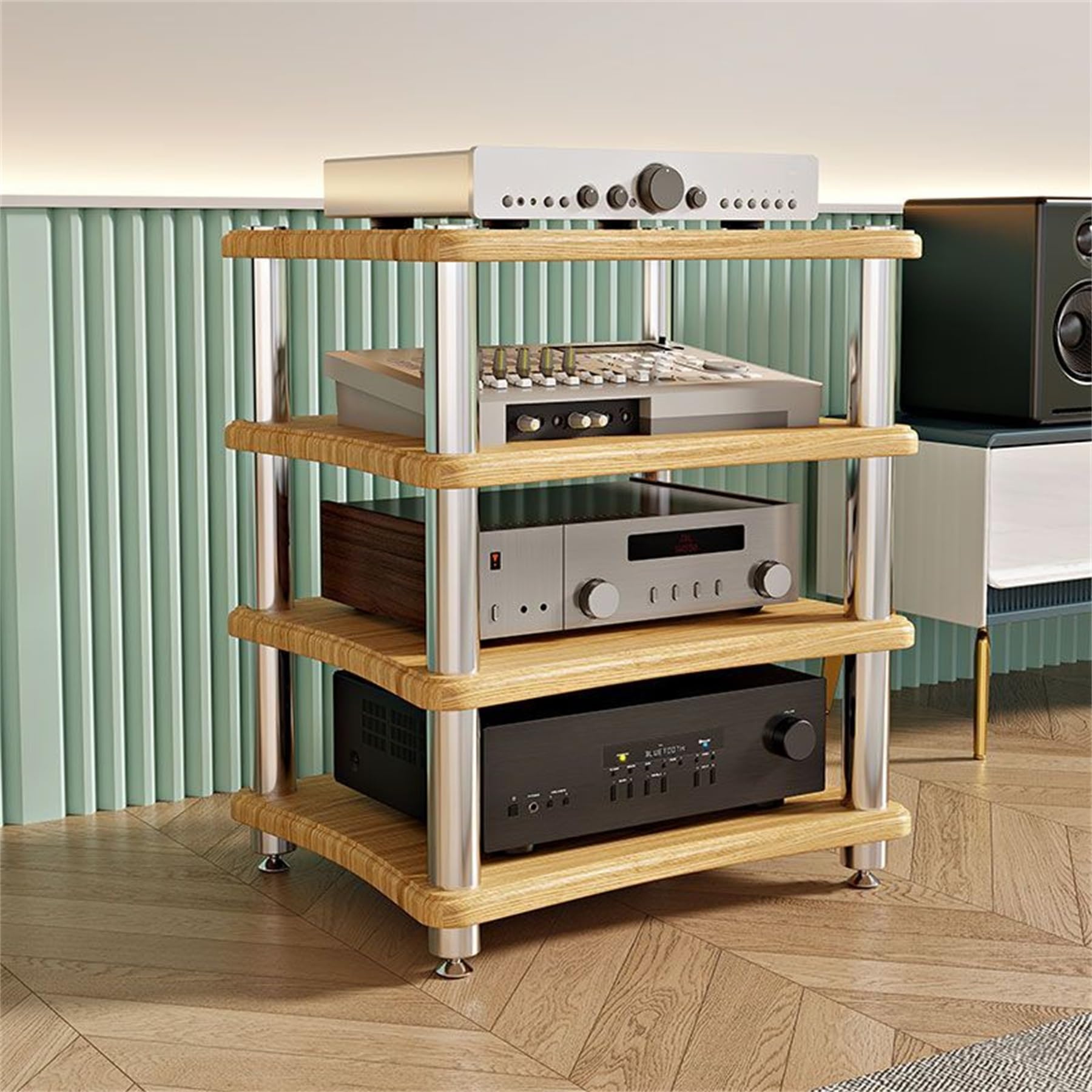 Soporte para tocadiscos de vinilo de 4 niveles que elimina vibraciones en equipos y receptores