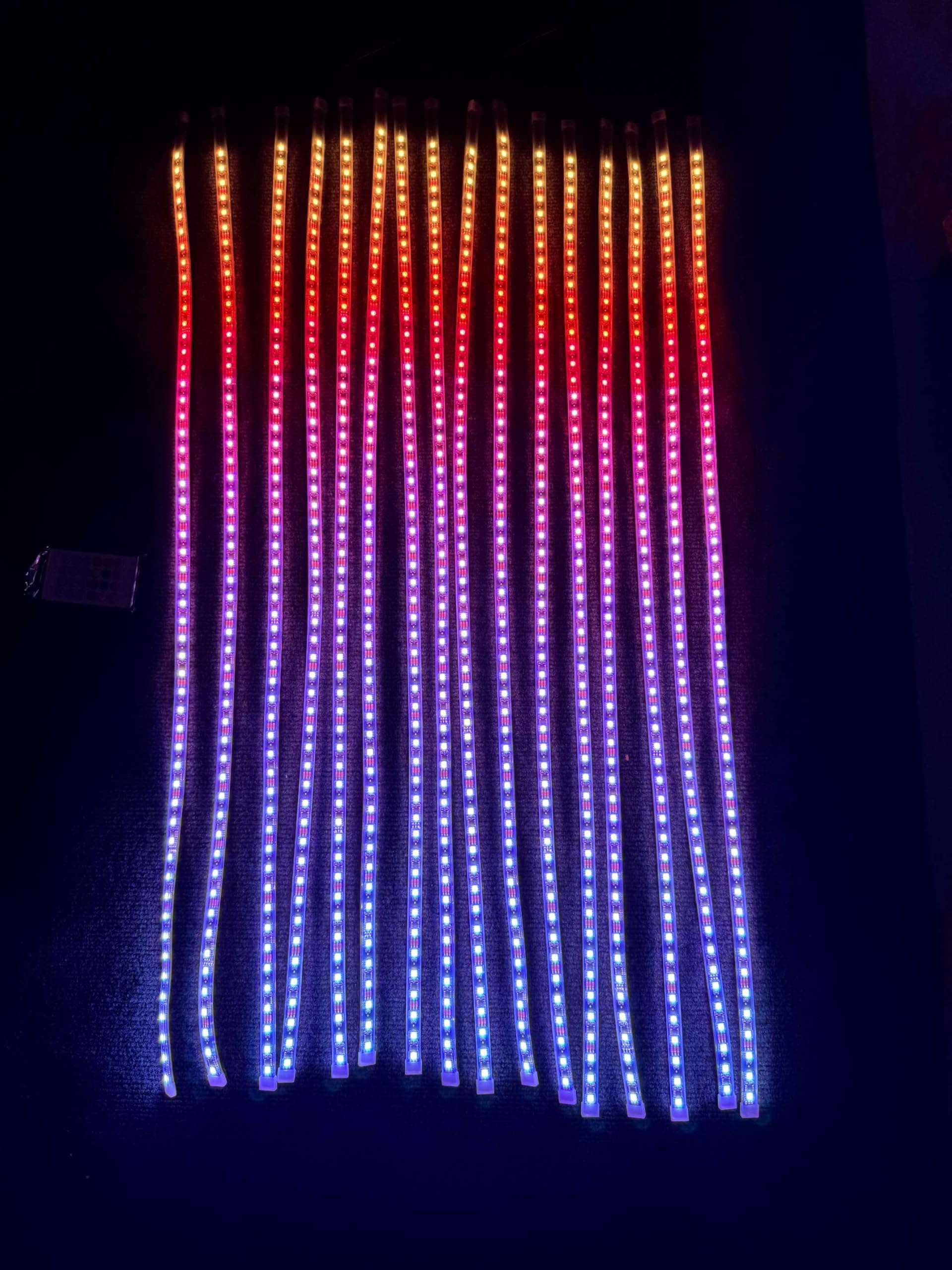 Tzvmny Lighting - 16PCS 2FT 24INCH 60CM IP68 Clear LEDs Dream Color Chasing Illuminated Strobe Flash Flow Series Music APP Voice APP Remote for Car Truck Hood Wheel Slingshot Ryker Spyder