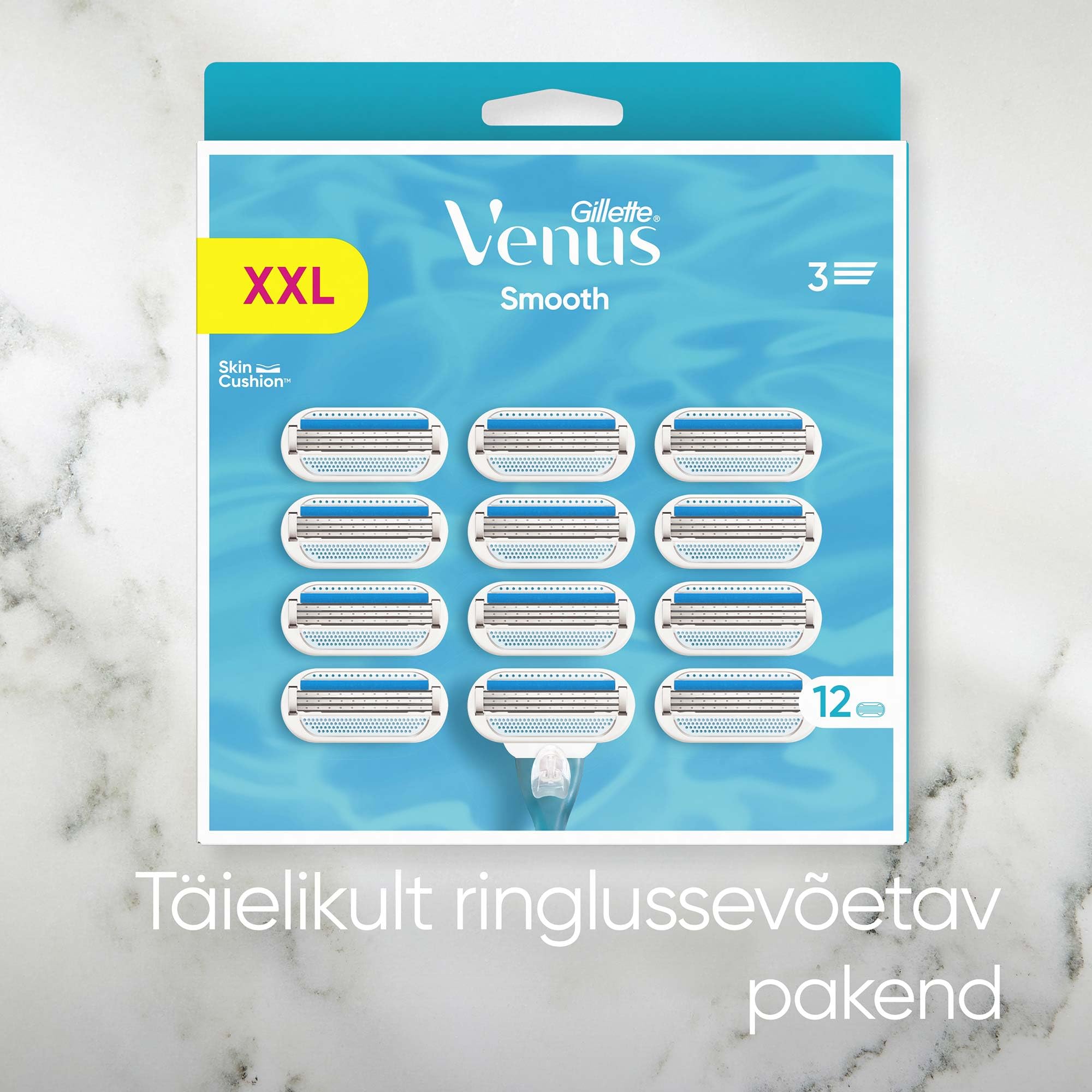 Gillette Venus Smooth Rasierklingen Damen mit Feuchtigkeitsstreifen für Hautschutz, 8 Ersatzklingen