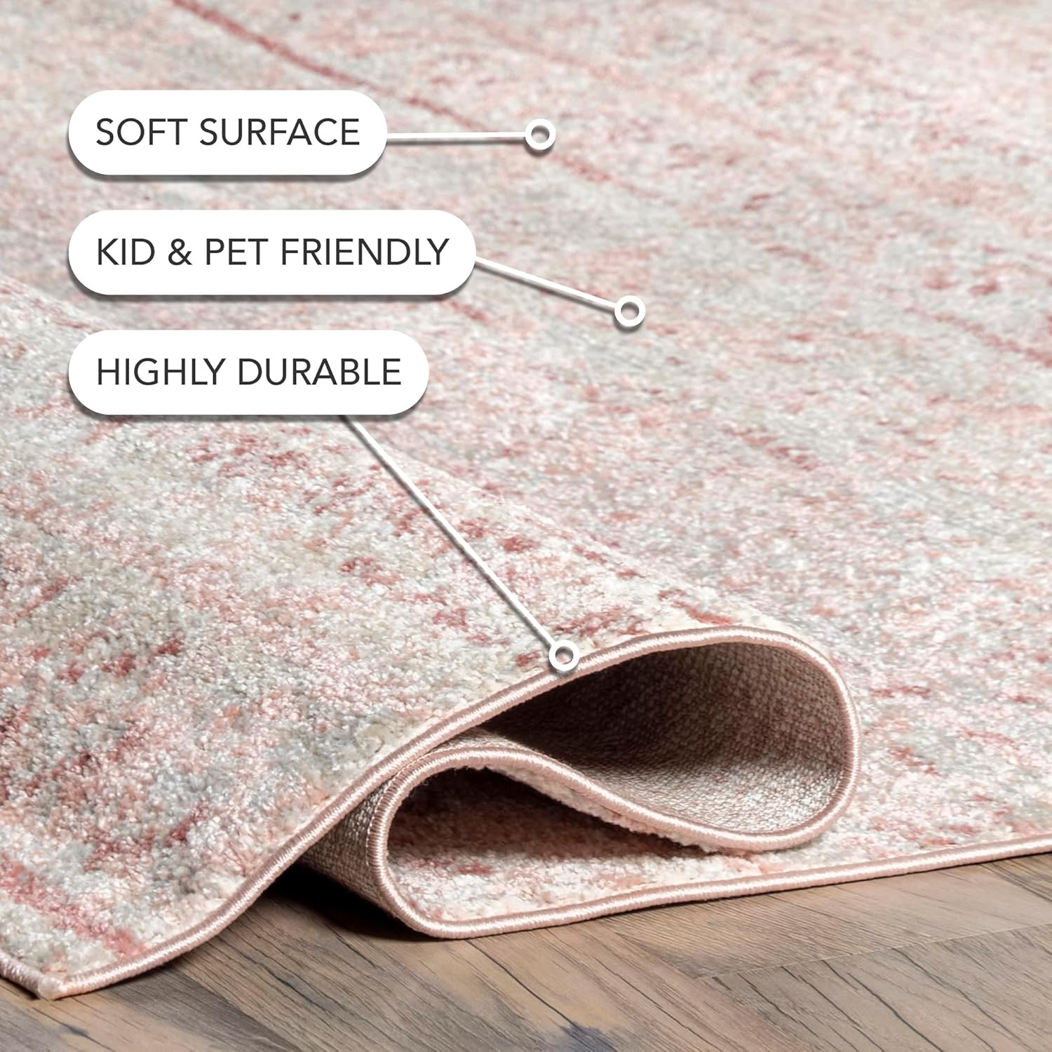 nuLOOM Hattie Transitional Moroccan Runner Rug, 2' x 6', Pink