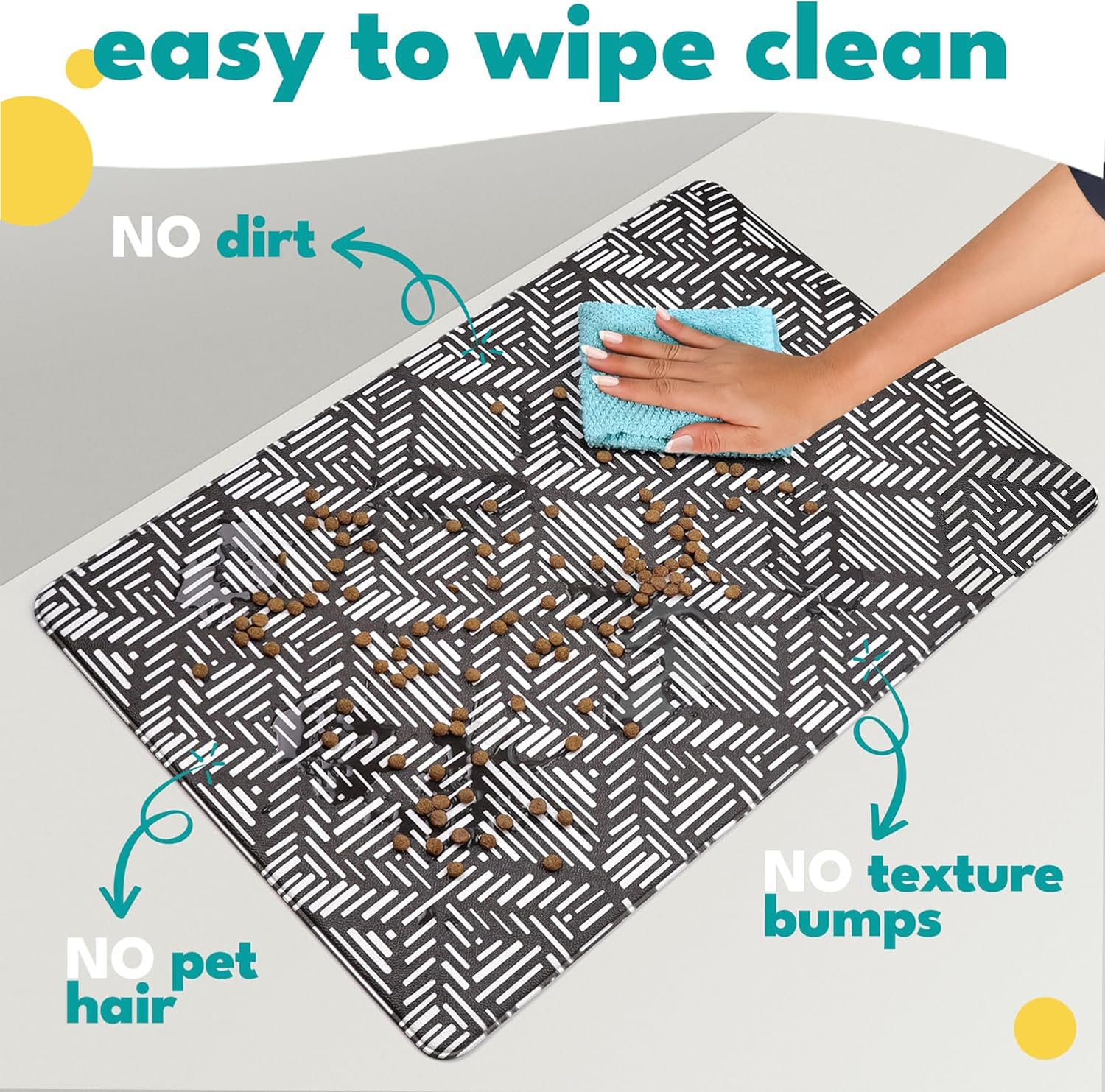 NALALAS Tapis de nourriture bohème pour petit chien et chat – Tapis de nourriture imperméable pour petits chiens et chats – Tapis de nourriture pour chats et petits chiens – Tapis de gamelle