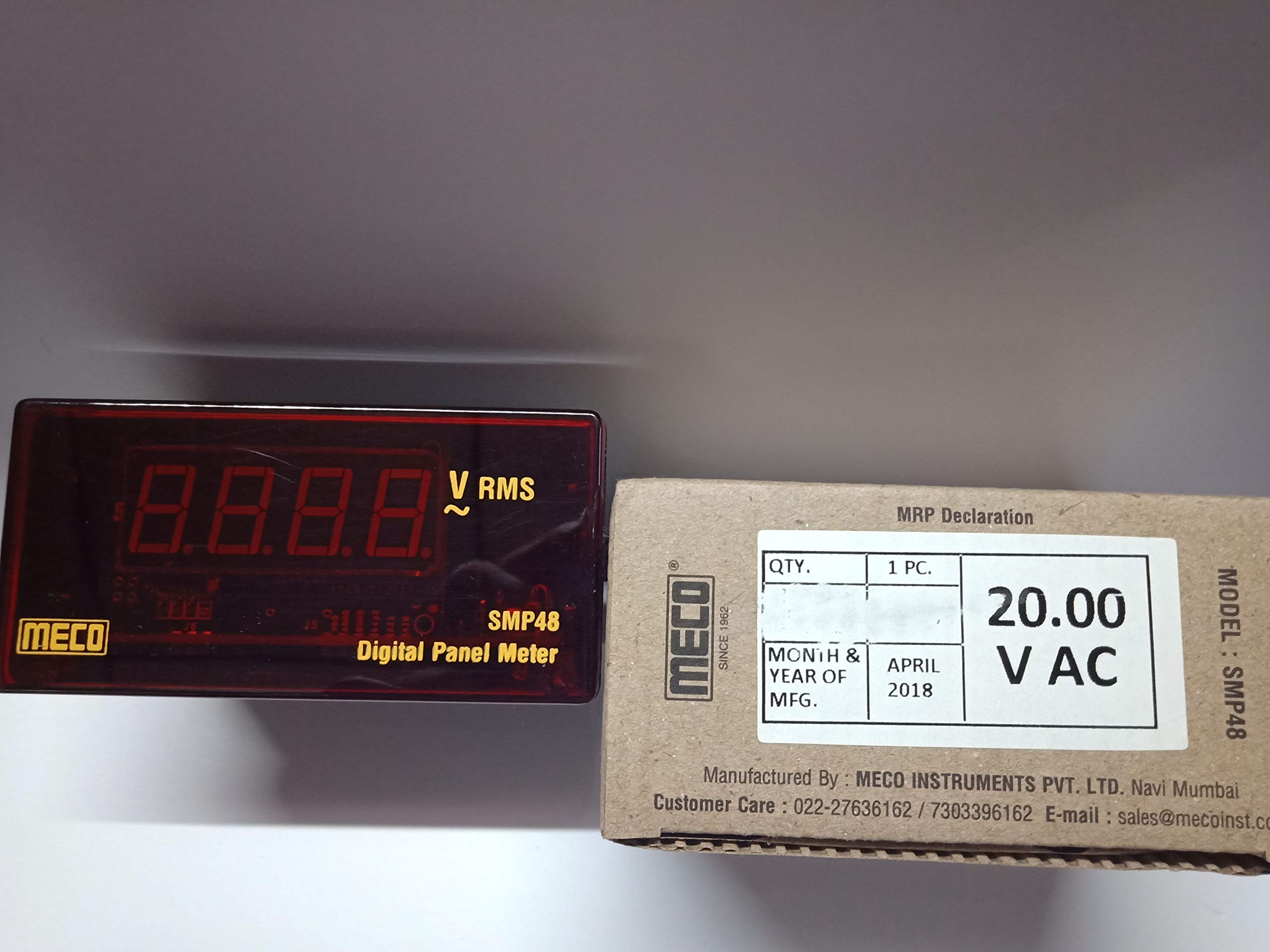 Meco Digital Panel Meter DPM; SMP-48; 0-20V AC (B07NL9QCY4) Amazon Price History, Amazon Price Tracker