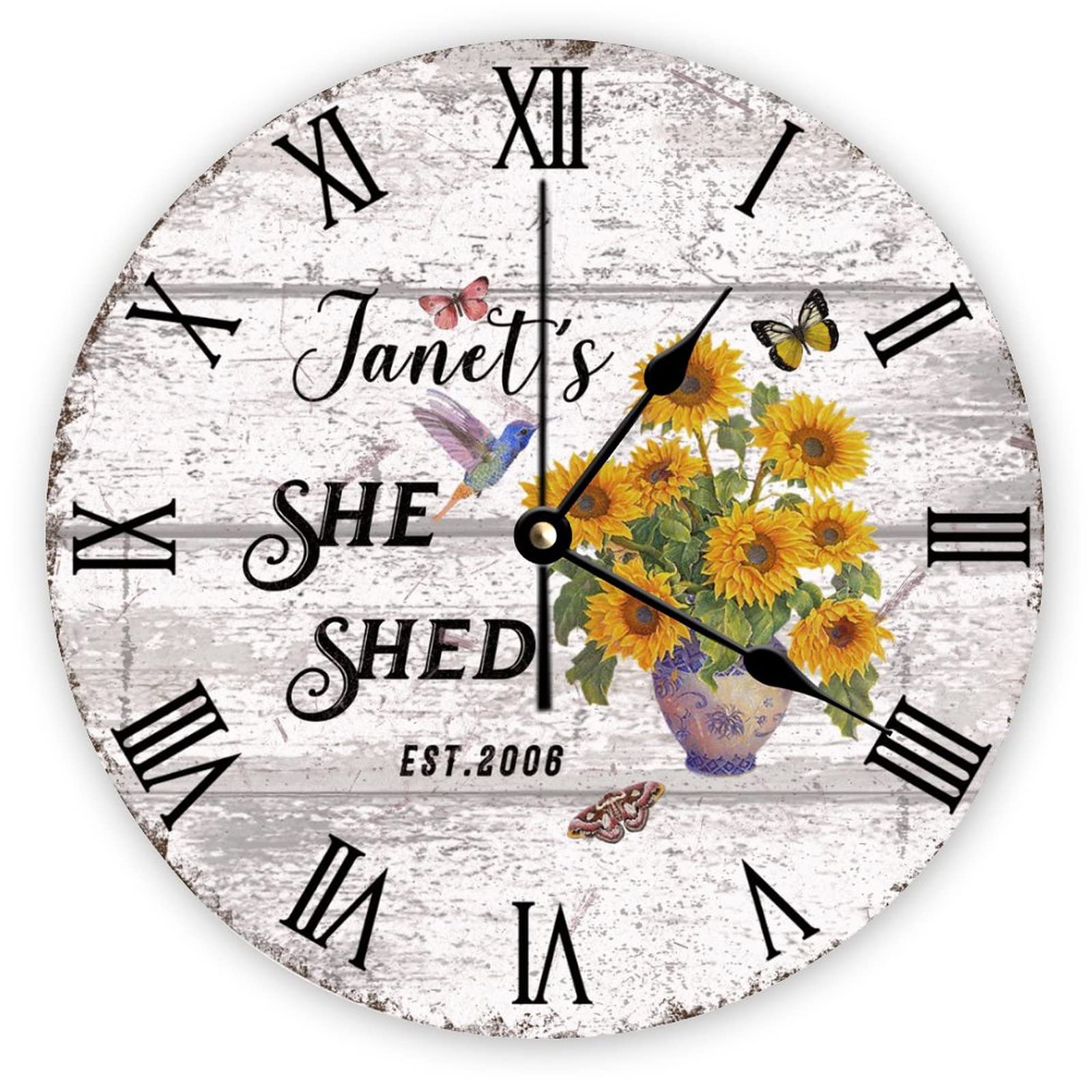 Horloge murale en bois personnalisée silencieuse décoration cuisine chambre bureau