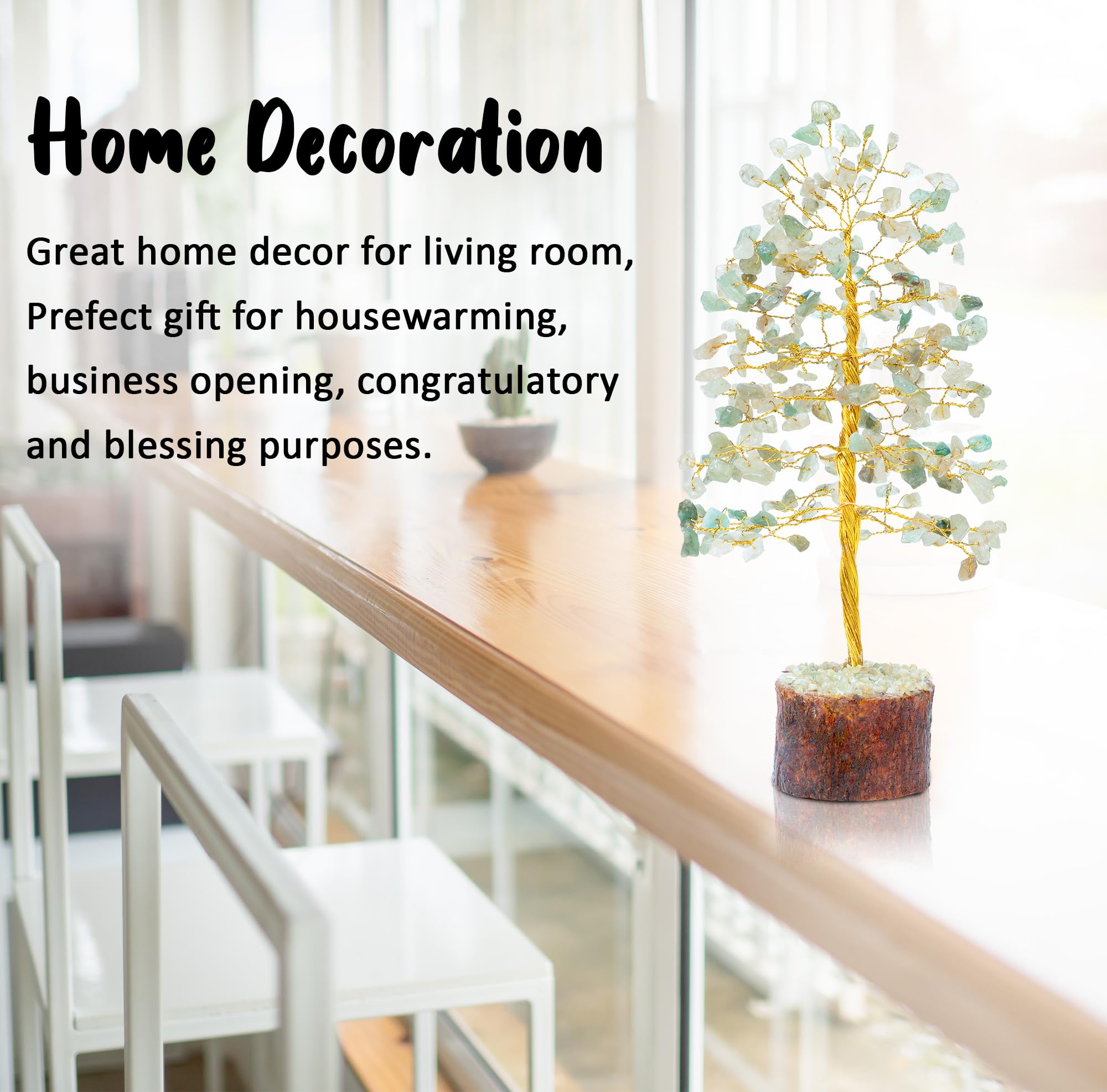 Crocon® Green Jade Healing Crystals Tree Bonsai Desk Decor for Women Home Room Decor Spiritual Gift Meditation Crystals Room & Office Decor Cute House Warming Gifts for Women Mom Birthday her - 10"
