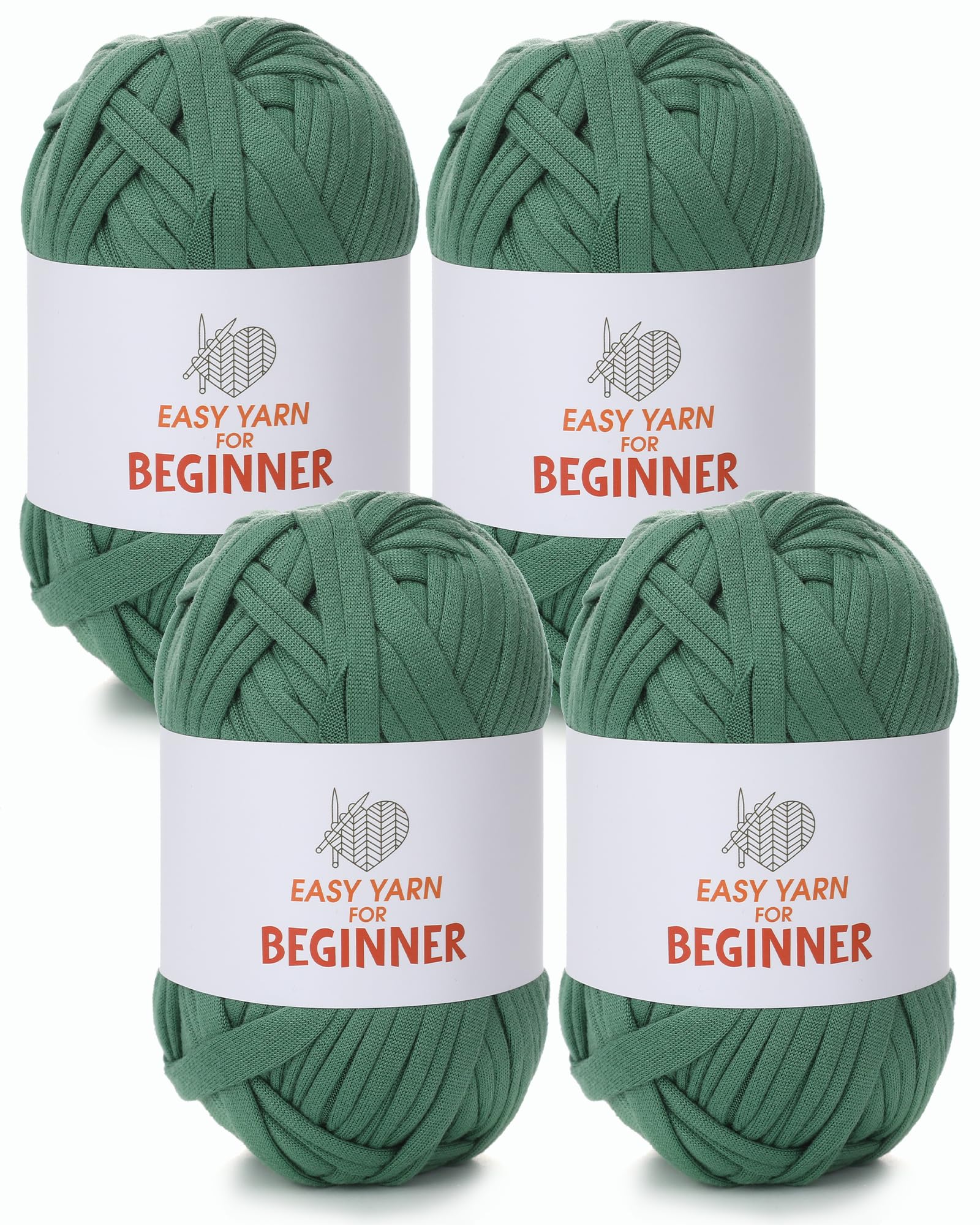 T-Shirt Yarn for Crocheting & Knitting - 4 PCS Chunky Thick Yarn for Bags, Blankets, Cushions, Slippers & More, 100g4 (3.5oz4), DIY Handmade Knitting Gift
