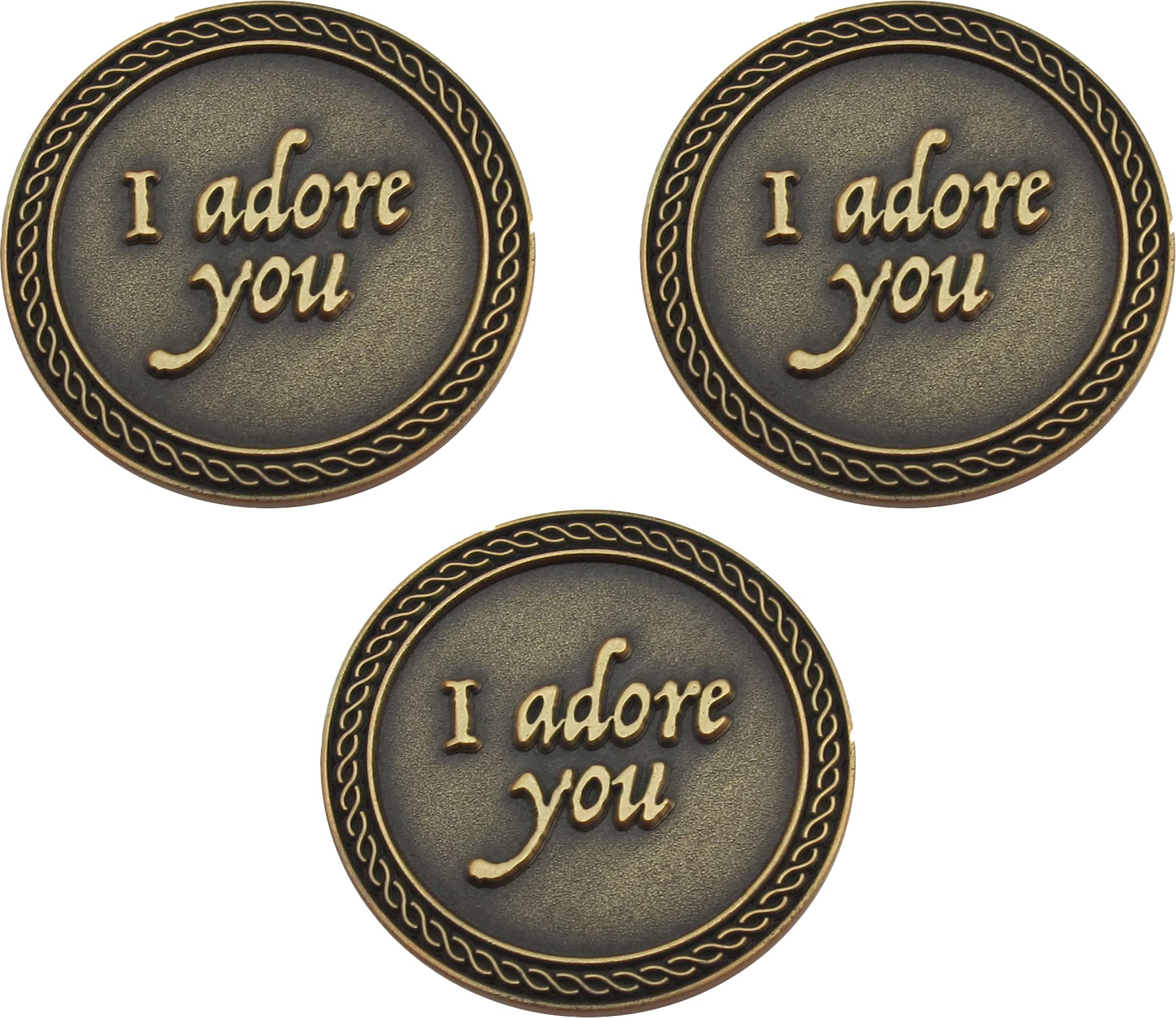 Amazon.co.jp: ロマンチックな愛の表現コイン3枚セット I Adore You, I Want a Lifetime with You,  デートナイト用記念ポケットトークン 男性&女性への愛のギフト 彼または彼女からの : Home & Kitchen
