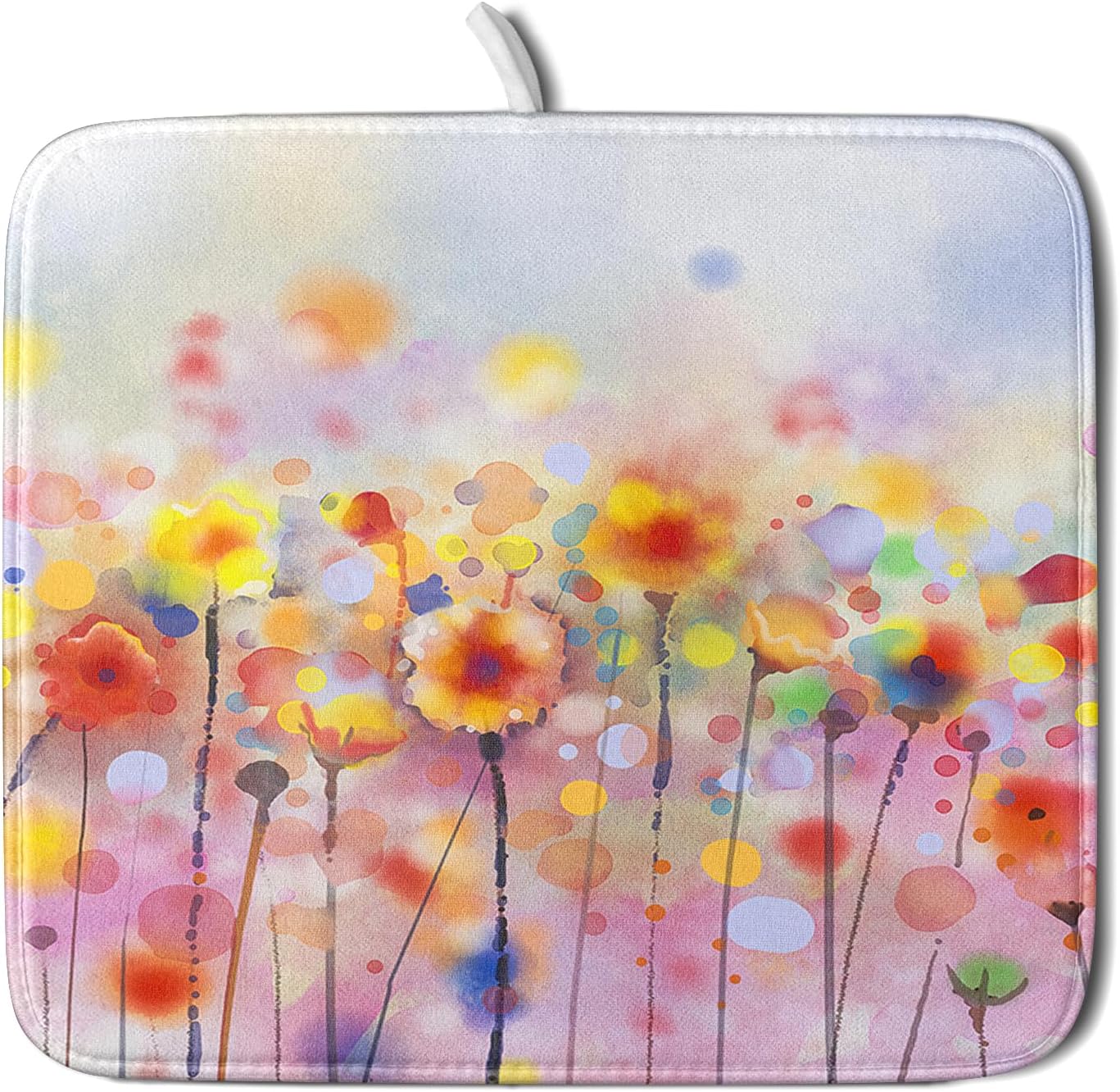 Flower Dish Drying Mat for Kitchen Counter,Dish Drainer