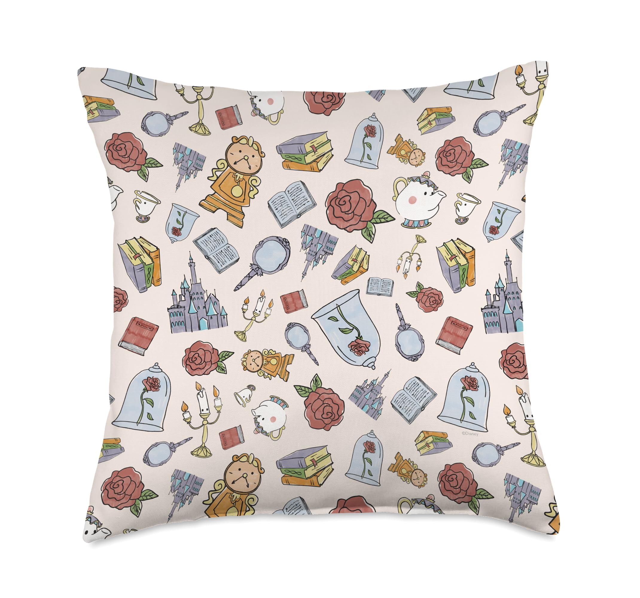 Coussin de salon Disney La Belle et la Bête idéal pour décorer un canapé élégant