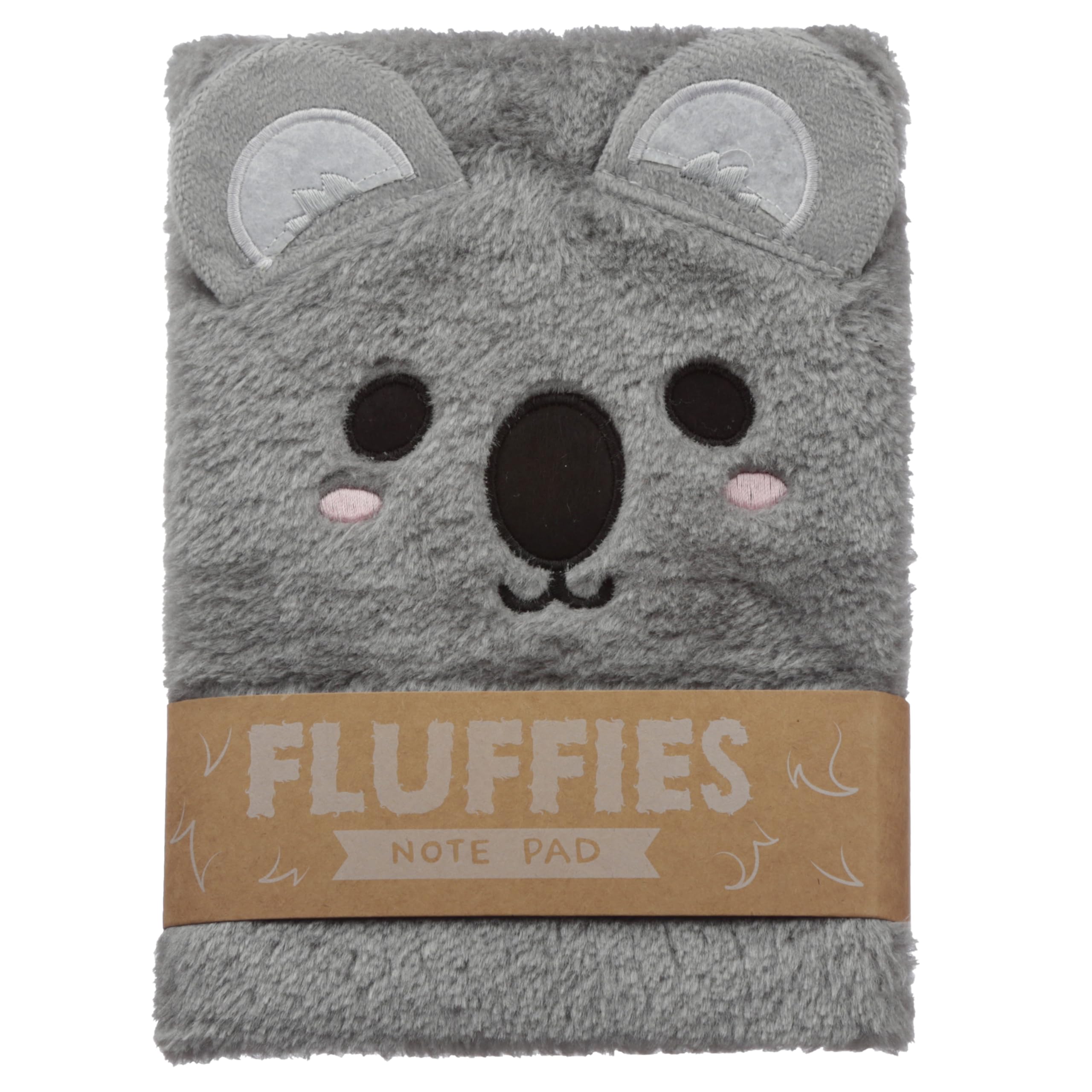 Puckator Adoramals Koala Plush Fluffies A5 Notebook - School Teacher Student Homework Study Planner Notepad - Collage University Essentials Journals Planners - Jotter Uni Gifts Stationery Supplies