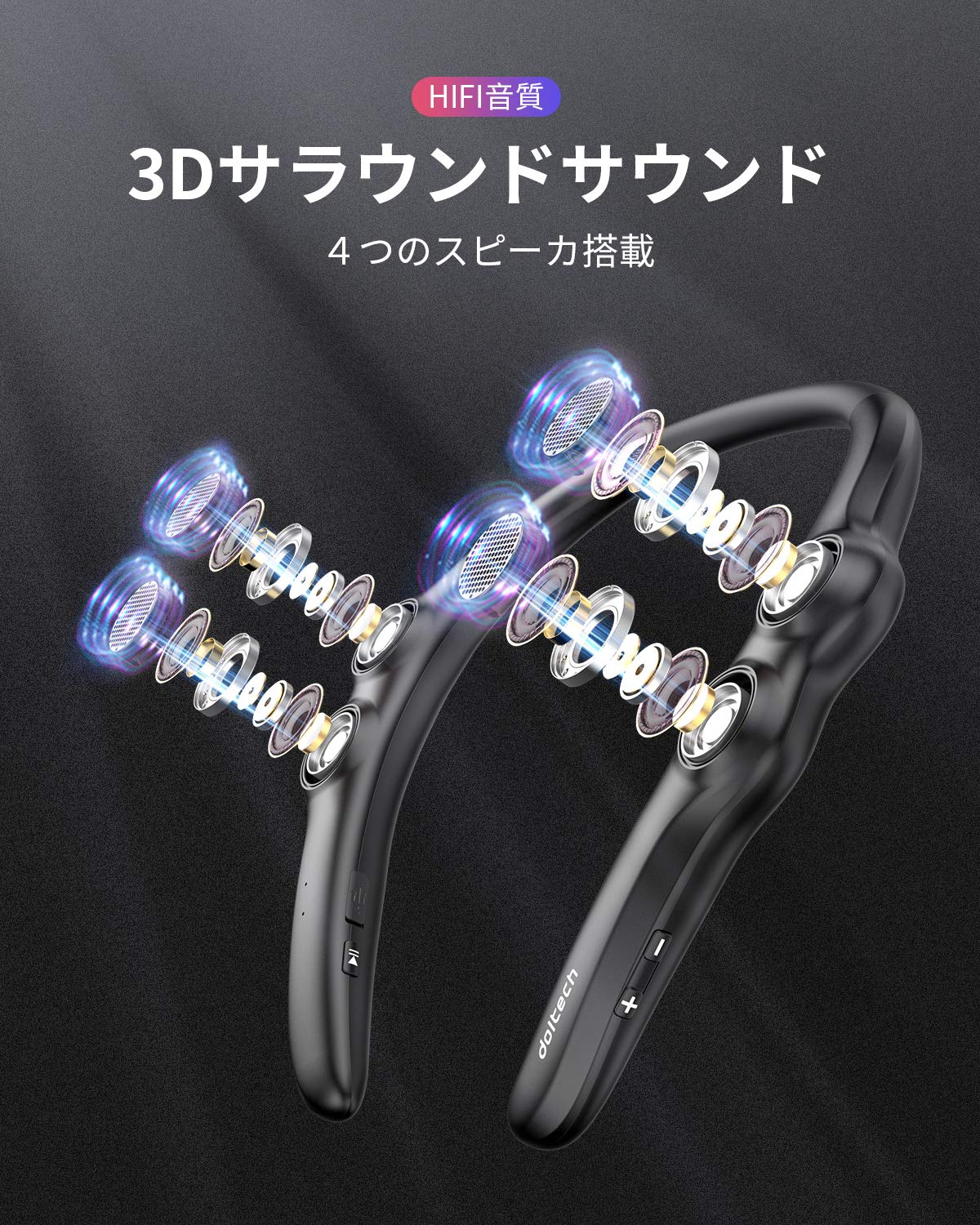Amazon.co.jp: ウェアラブル ネックスピーカー ポータブルスピーカー