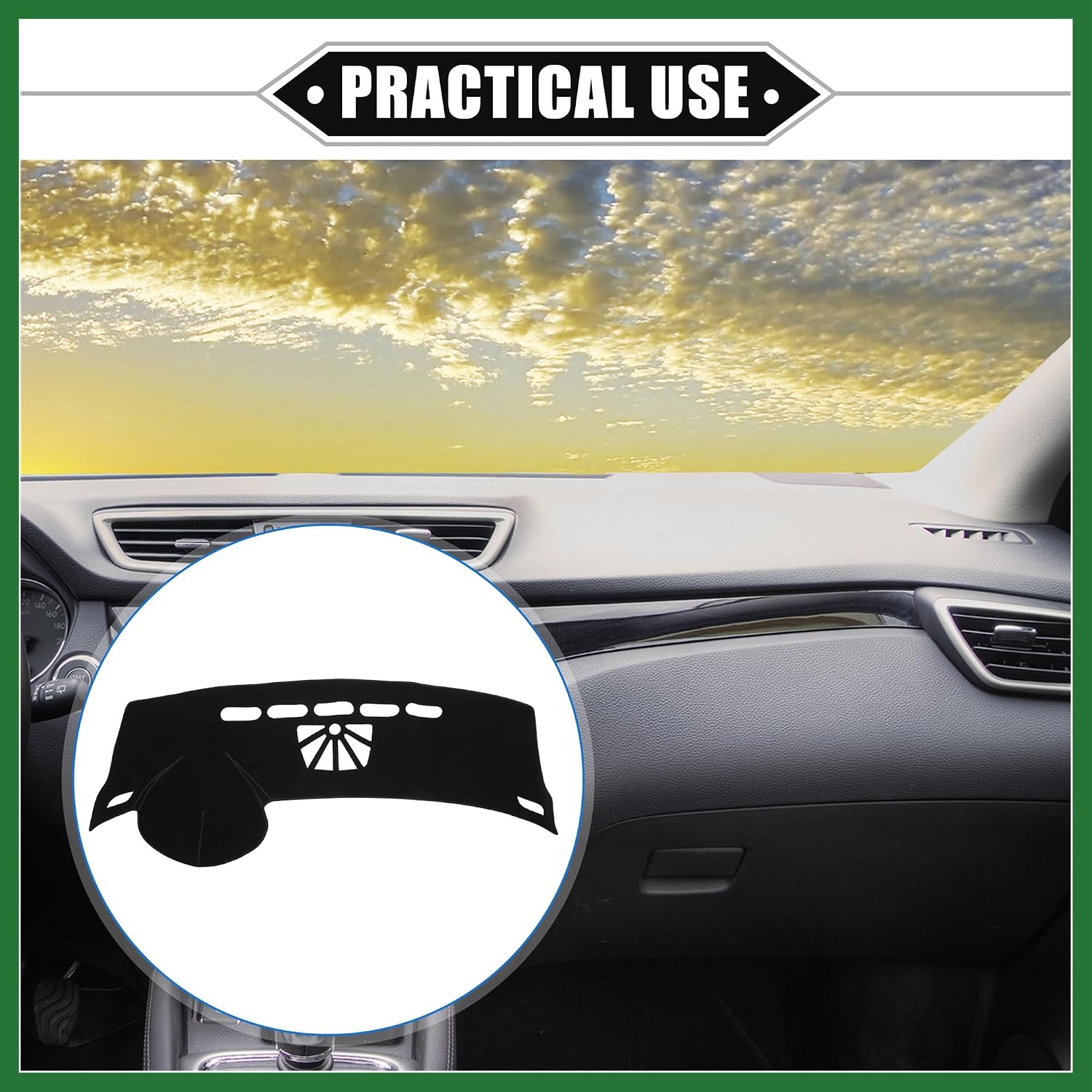 Motoforti Car Dashboard Cover Mat Compatible for Buick LaCrosse 2010-2016, Protective Polyester Black Center Console Interior Trim Dash Board Mat Long-lasting