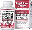 Physician's CHOICE Digestive Enzymes for Bloating & Digestion - 16 Enzymes with Organic Prebiotics & Probiotics for Gut & Digestive Health - Meal Time Discomfort Relief - Dual Action Support - 60 CT