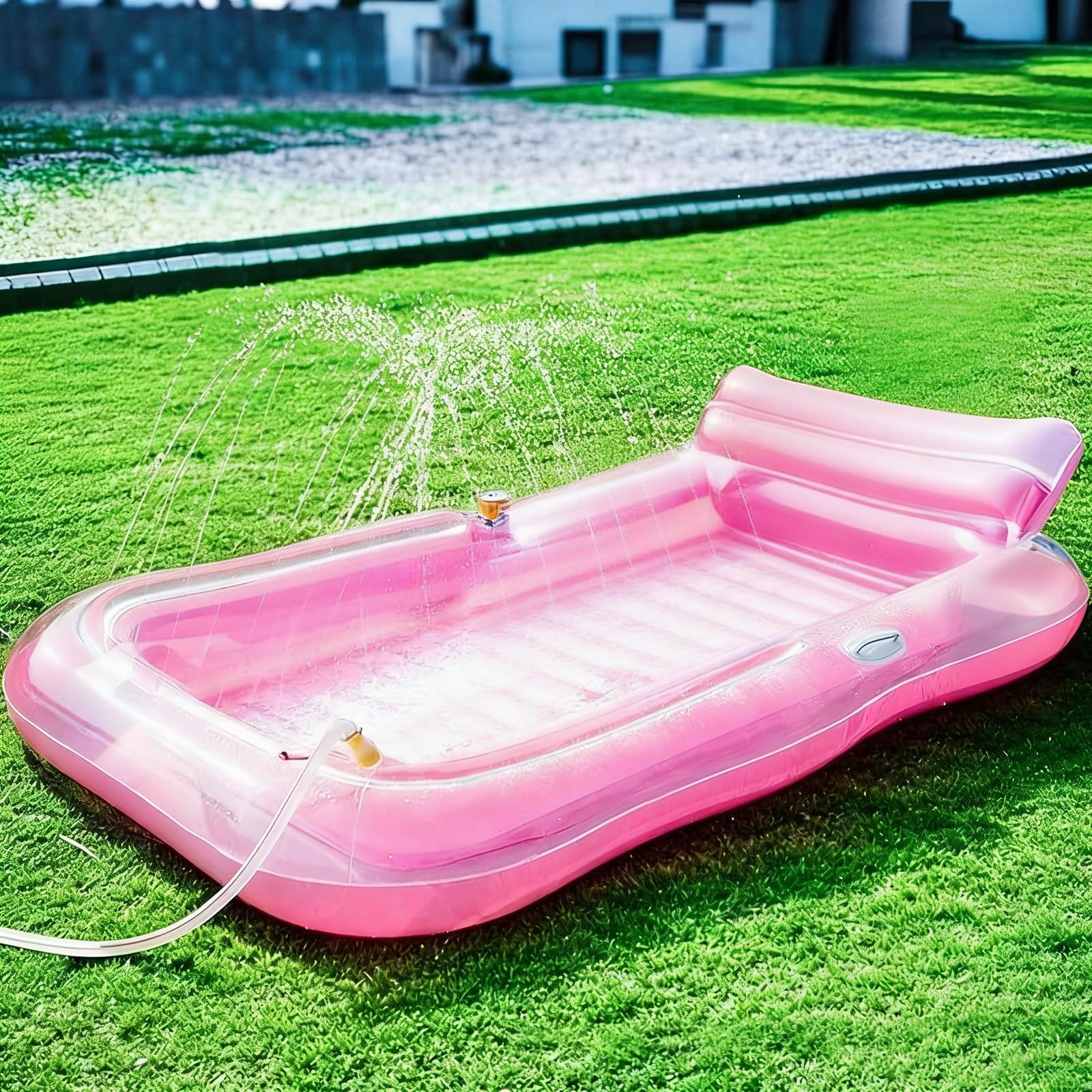 Transat gonflable avec design d'eau pour le confort par temps chaud pendant les bains de soleil en plein air Tapis flottant en PVC