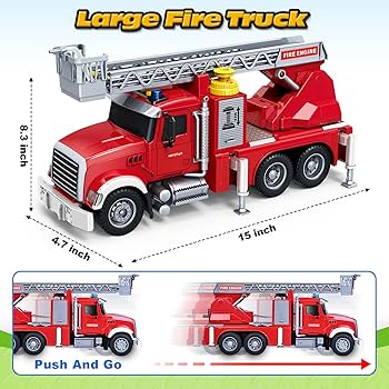 Ｓ★商品Ｎｏ.３４３４☆ＮＥＷ・ＢＲＩＧＨＴ社ＦＩＲＥ・ＲＥＳＣＵＥ消防車ＢＩＧ S☆商品No.3434☆NEW・BRIGHT社FIRE