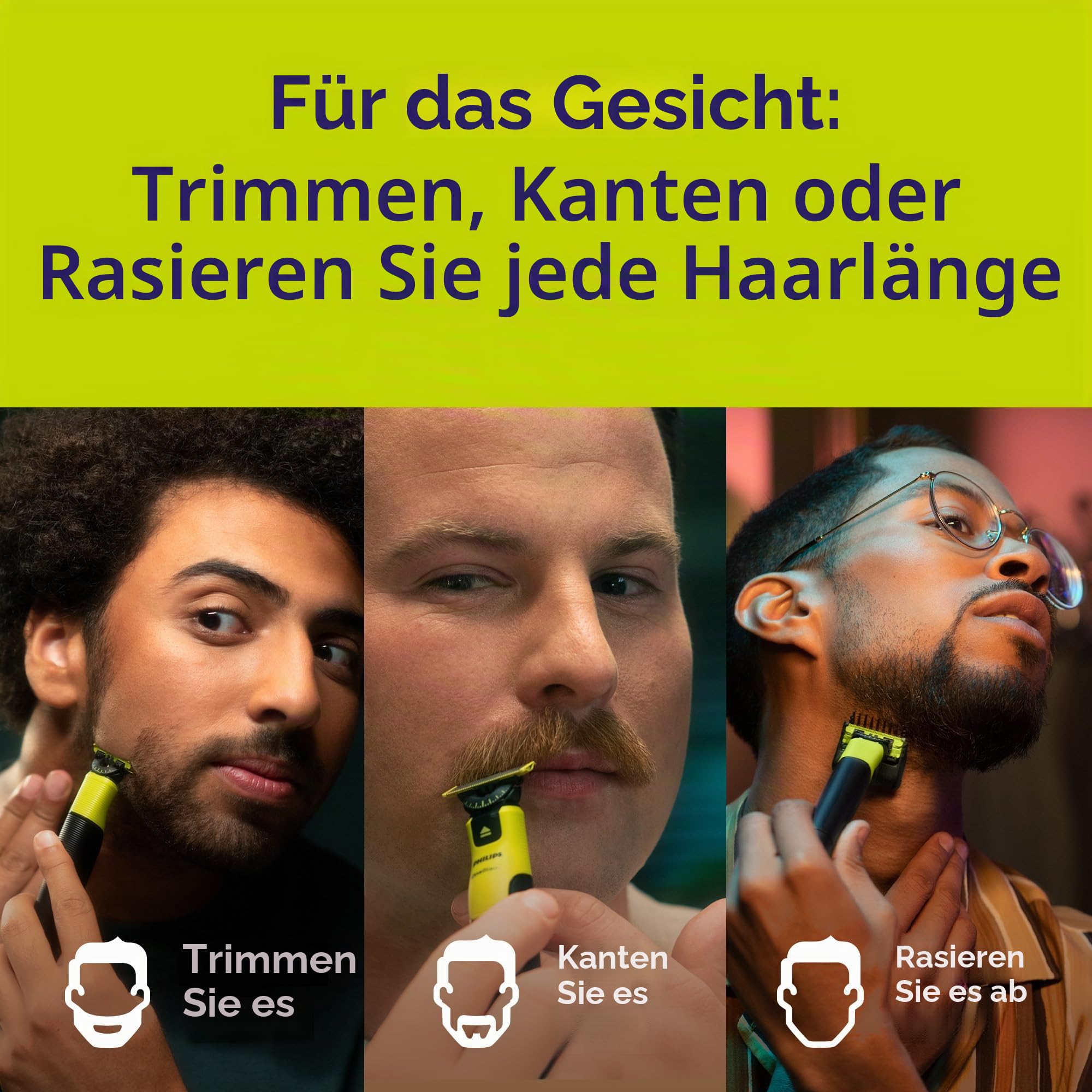 Philips Norelco OneBlade 360 Klingen, echte Ersatzklingen für OneBlade Elektrorasierer und Trimmer, 4 Stück, QP440/80