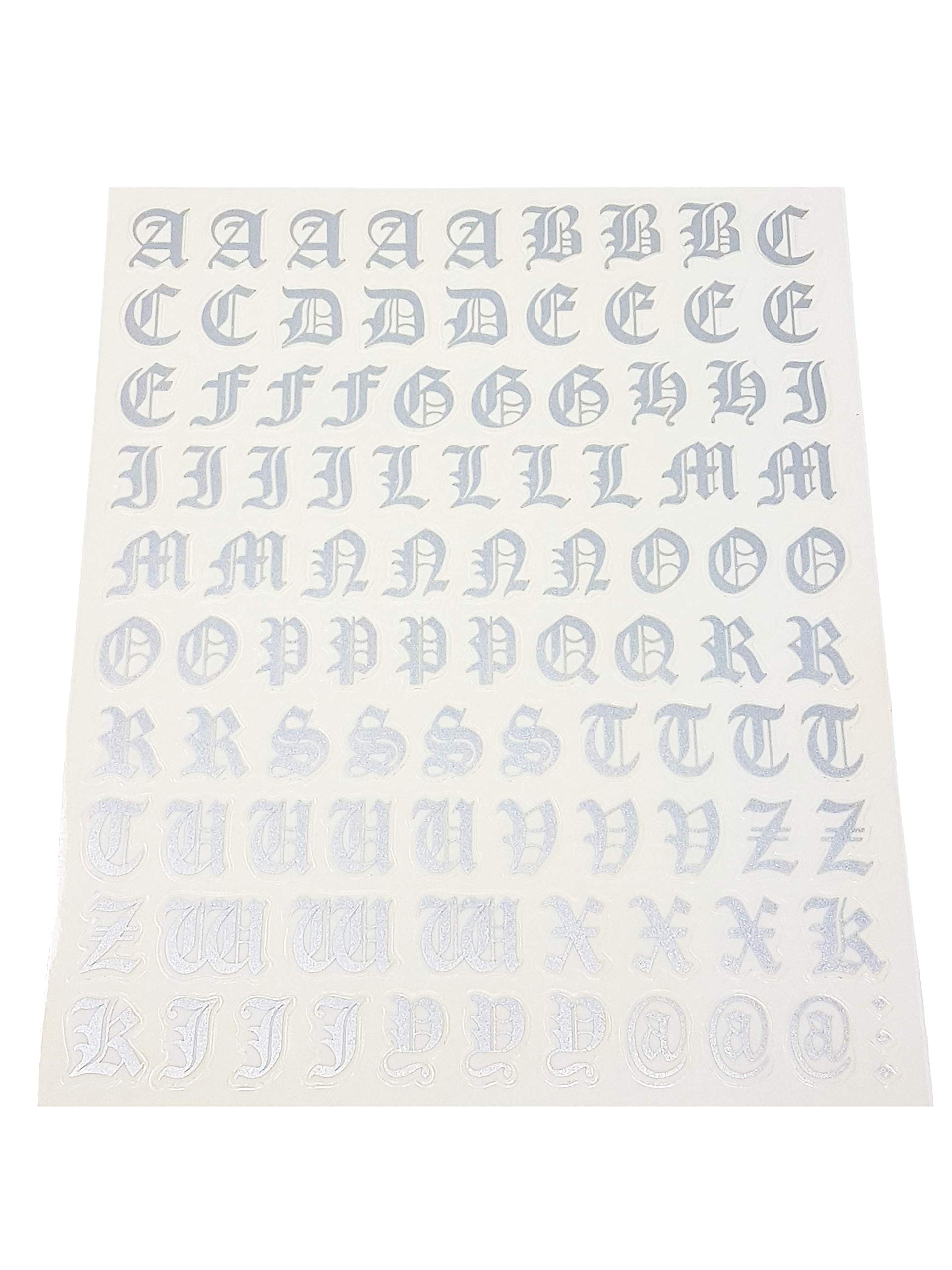Gothic Letter Kit Stickers, Silver