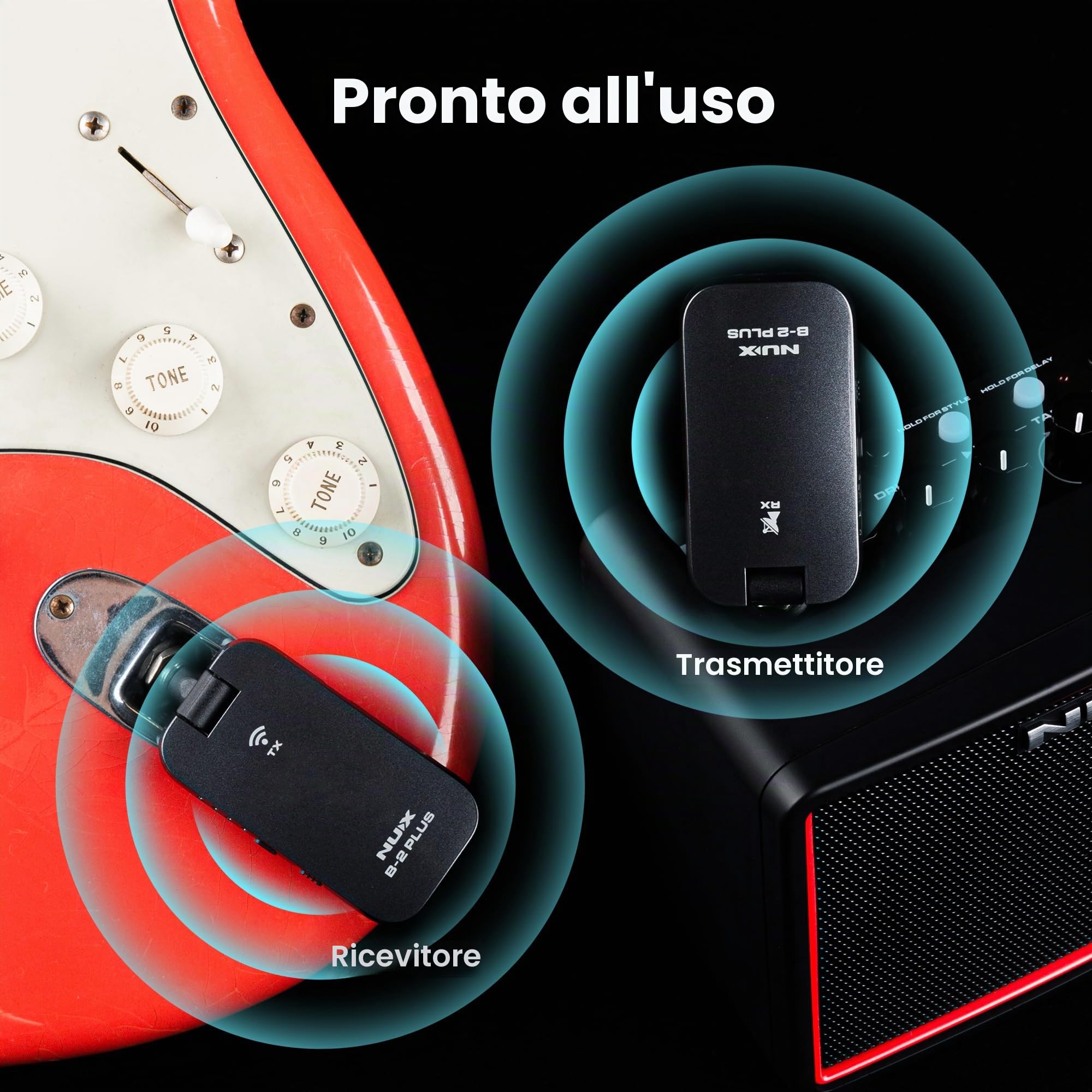 NUX B-2 Plus Ansteck Gitarren-Funksystem Übertragungsart (Details):Senza Fili, Funk