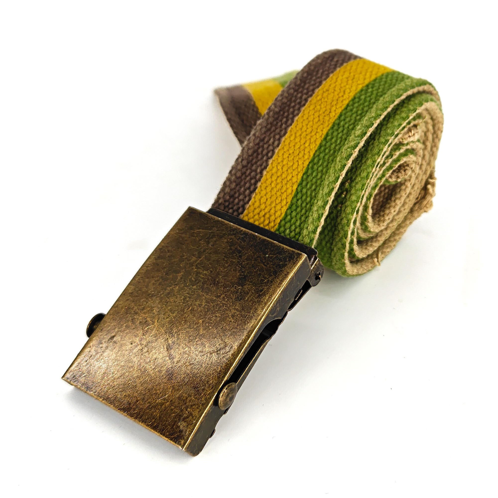 Rasta Jamaican RGY Canvas Belt with Styilish Buckle, Jamaica, 43.3in x 1.57in