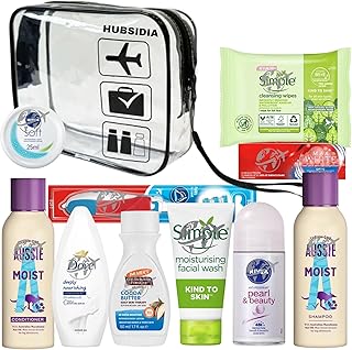 Ensemble d'articles de toilette de voyage pour femme | Mini articles de toilette | Trousse de toilette de voyage pour femmes, pour les vacances, l'hôpital, la maternité avec sac à liquides approuvé