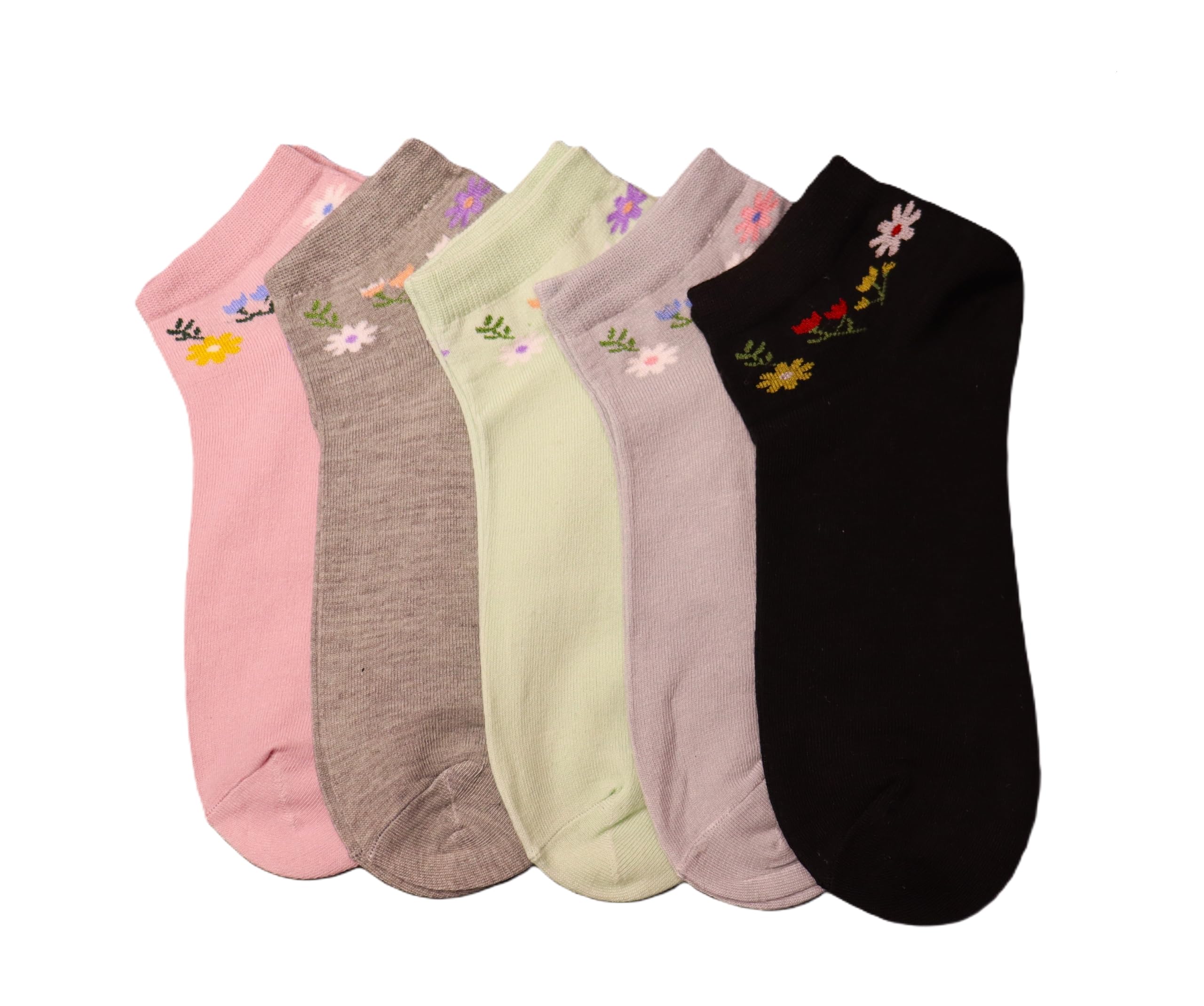 HIMAYAS Anti-Slip Multicolor No-Show Socks Cotton Comfort (Multicolor) PACK OF 5-image-47