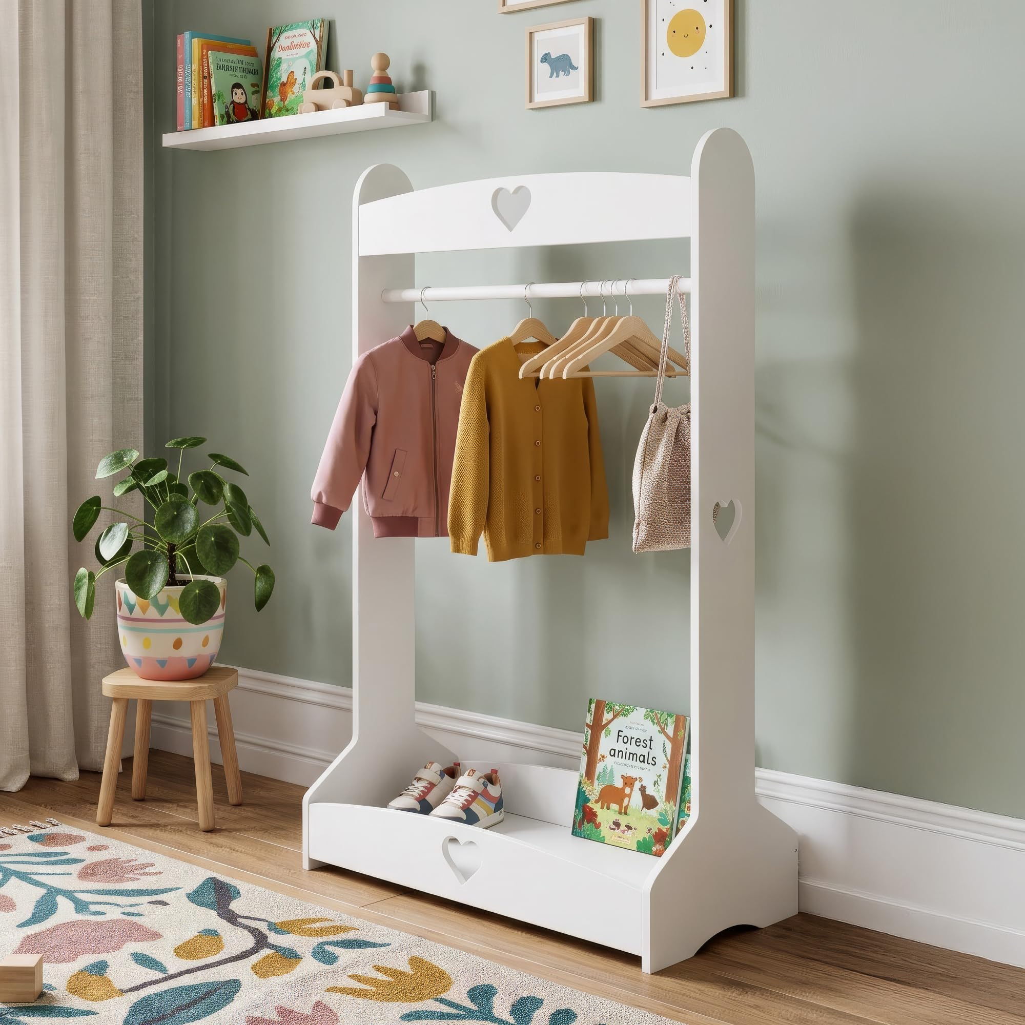 [en.casa] Kindergarderobe stehend Haandsvanssad 126x73x43 cm Weiß