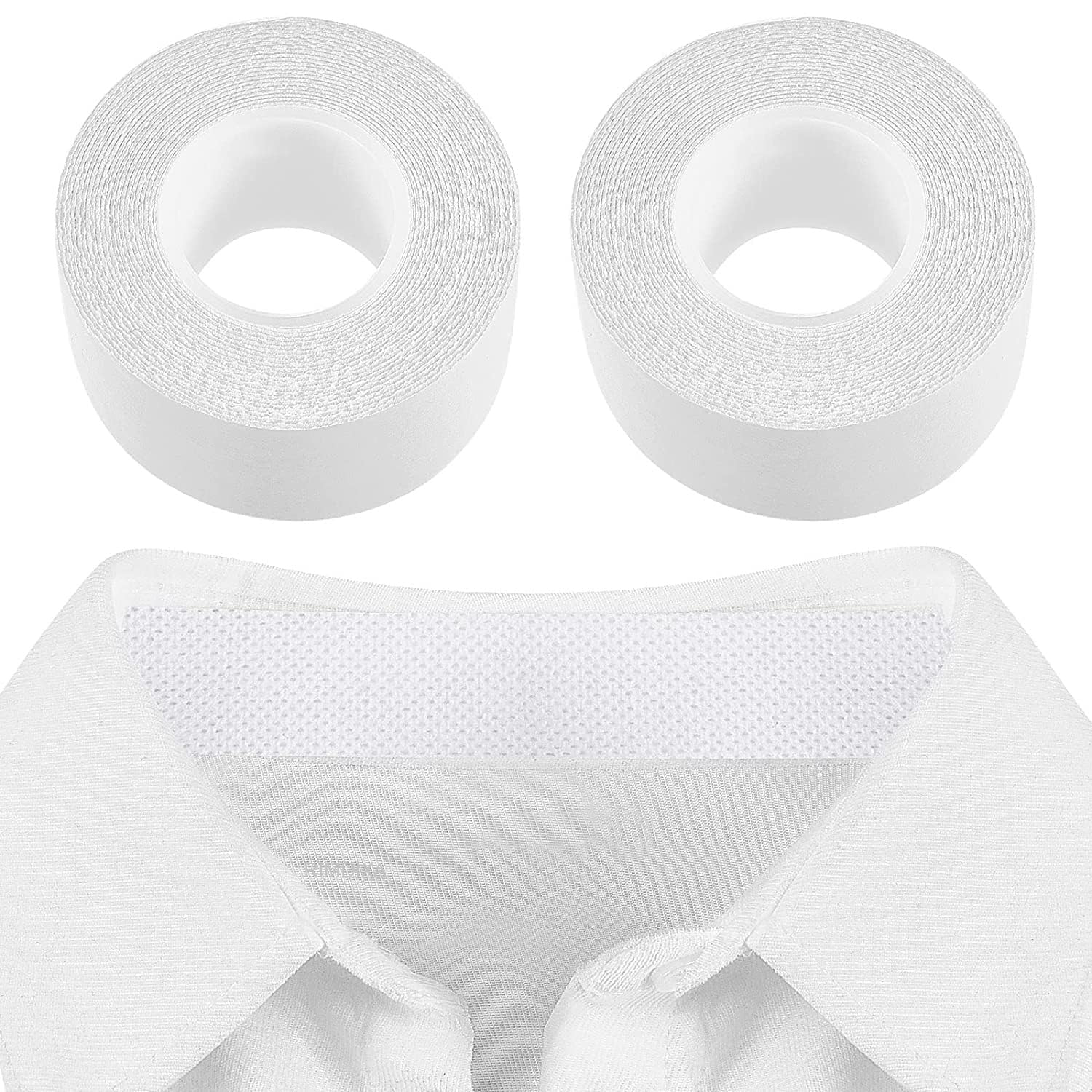 2 IN1 Collar Protector Neck Sweat Pad Antiperspirant Sticker Absorbing Sweat Pads non-woven fabric Disposable Self-Adhesive Invisible Protection Hats Liner Caps Against Collar Sweat & Stains (150cm) (PACK 2)-image-15