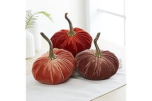 Enliven Your Interiors with our Mesmerizing Set of 3 Velvet Pumpkins