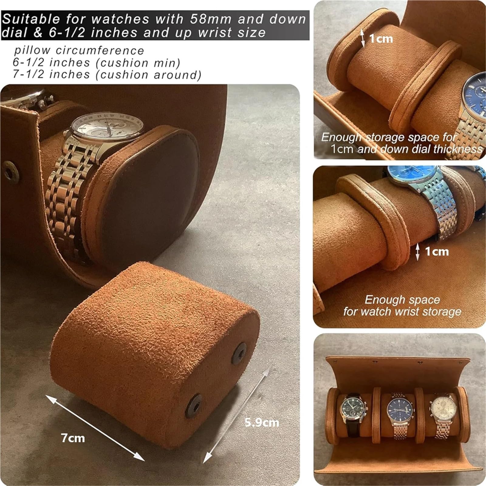 Custodia Da Viaggio for Rotolo Di Orologio Semplificata 2 Pezzi Per Orologi | Organizzatore di scatole portaoggetti for uomini e donne con innovativi cuscini rimovibili di sicurezza
