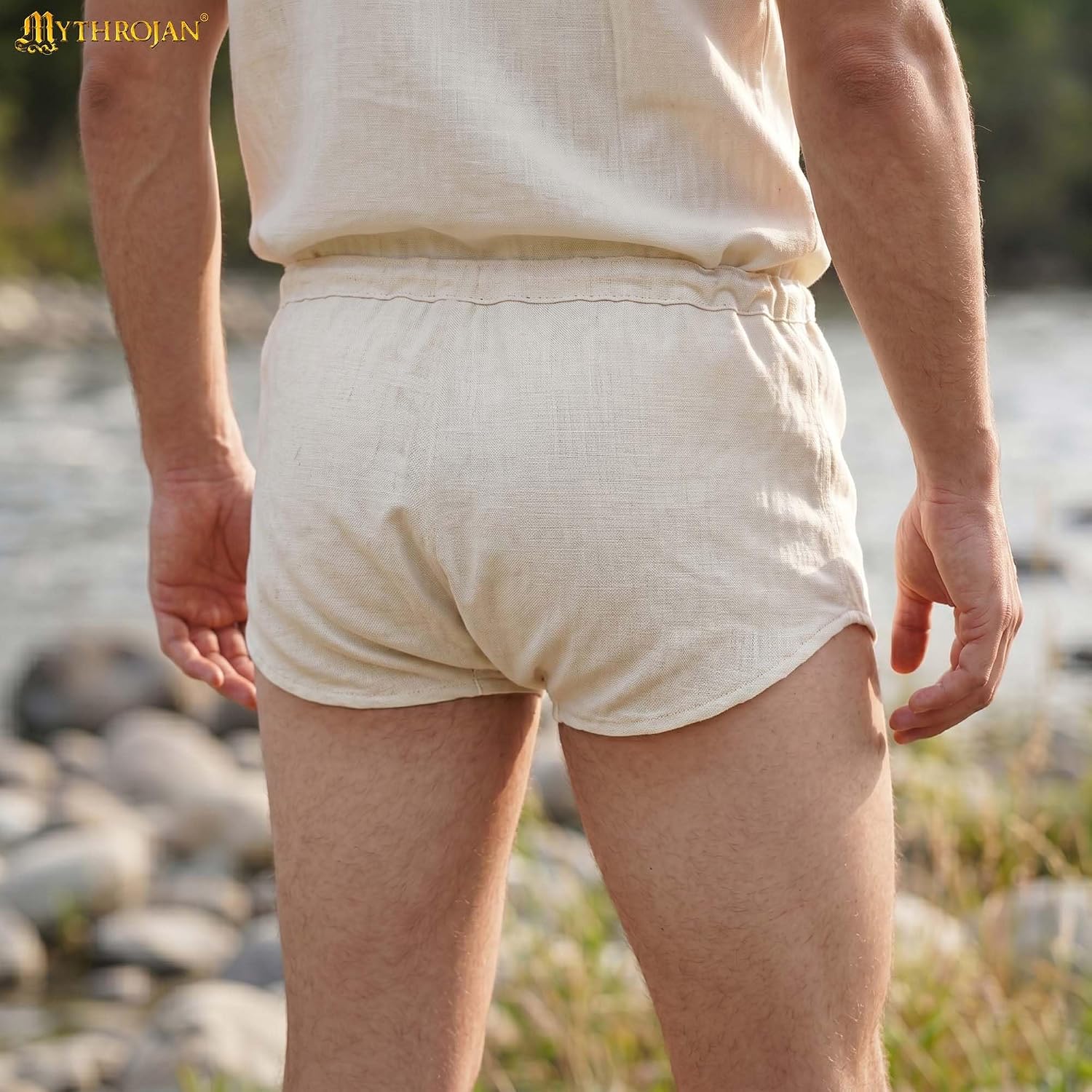Mythrojan Medieval Men’s Braies – Linen Cotton Renaissance & LARP Undergarment