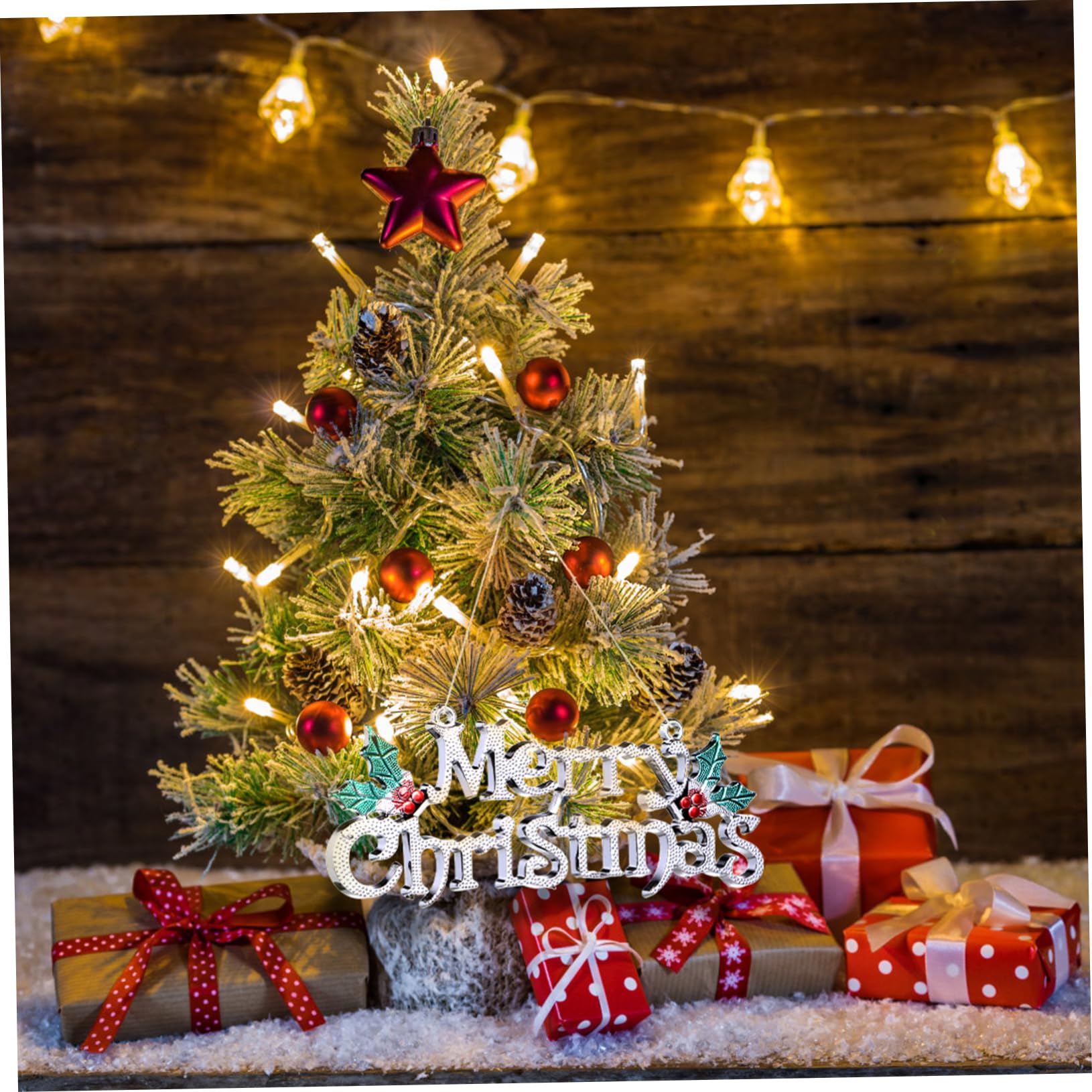 YARNOW 12 Piezas Placa Colgante Navideña Letras Feliz Navidad Adornos Para Puerta