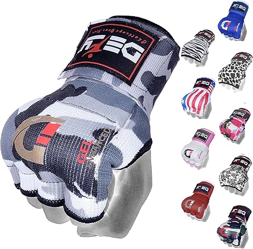 Miniatura 15 de DEFY Guantes interiores acolchados con correa larga de 75 cm – Guantes de boxeo con protección de nudillos interiores con gel – Vendas elásticas