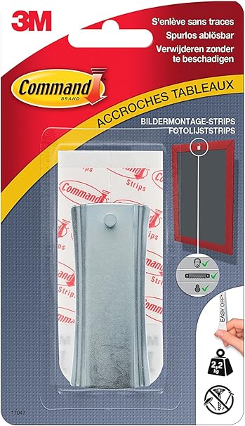 Command 17047 Gancio Per Appendere Quadri In Metallo Misura L Portata Fino A 2 2 Kg Con 2 Strisce Adesive Amazon It Fai Da Te