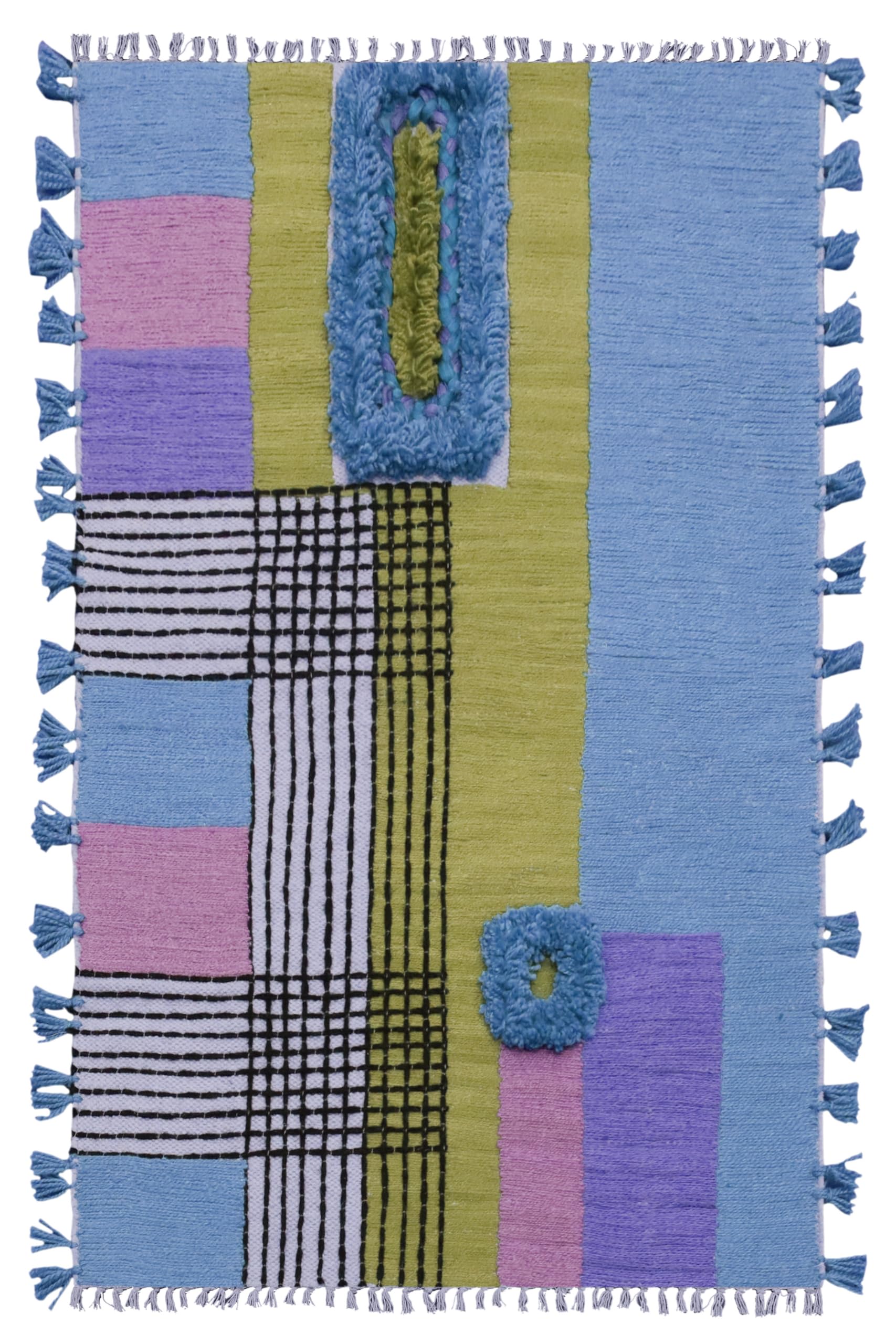 Kelim Teppich, 12,7 x 25,4 cm, für Flachgewebe, Baumwolle, Stickerei, waschbar, für drinnen und draußen, für Zuhause, Foyar, Korridor, Läufer, Flur, Treppenläufer