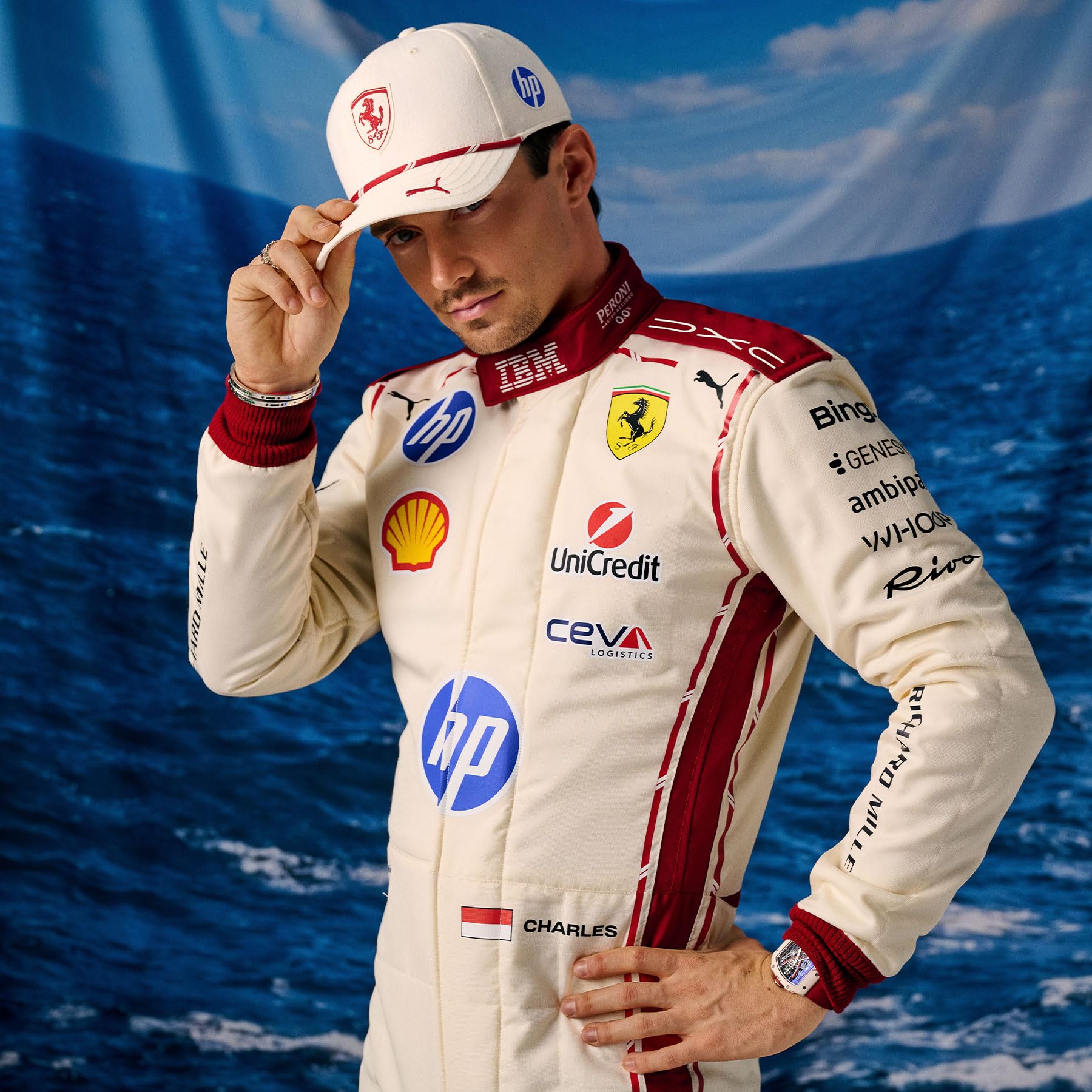 PUMA Scuderia Ferrari F1 Cappellino Special Edition Monaco GP 2026 Charles Leclerc - off White - Taglia Unica
